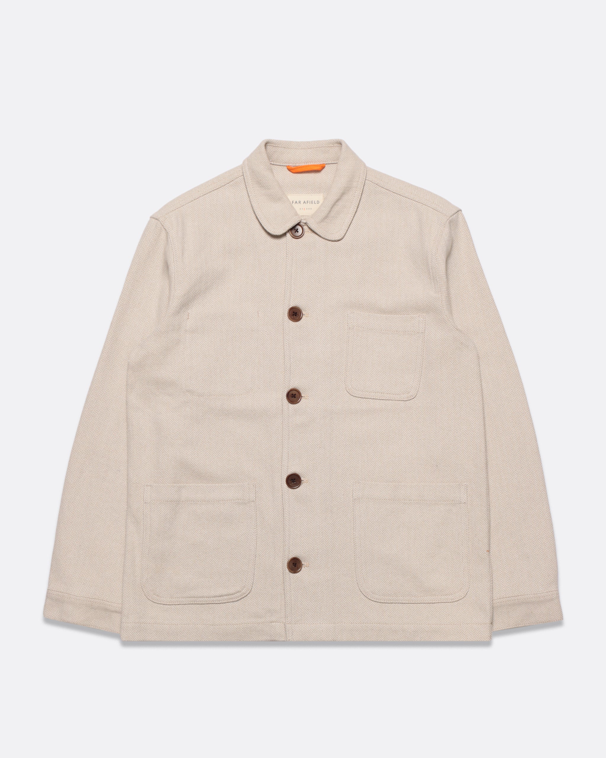 Station Jacket - Sand Brushed Herringbone – Far Afield