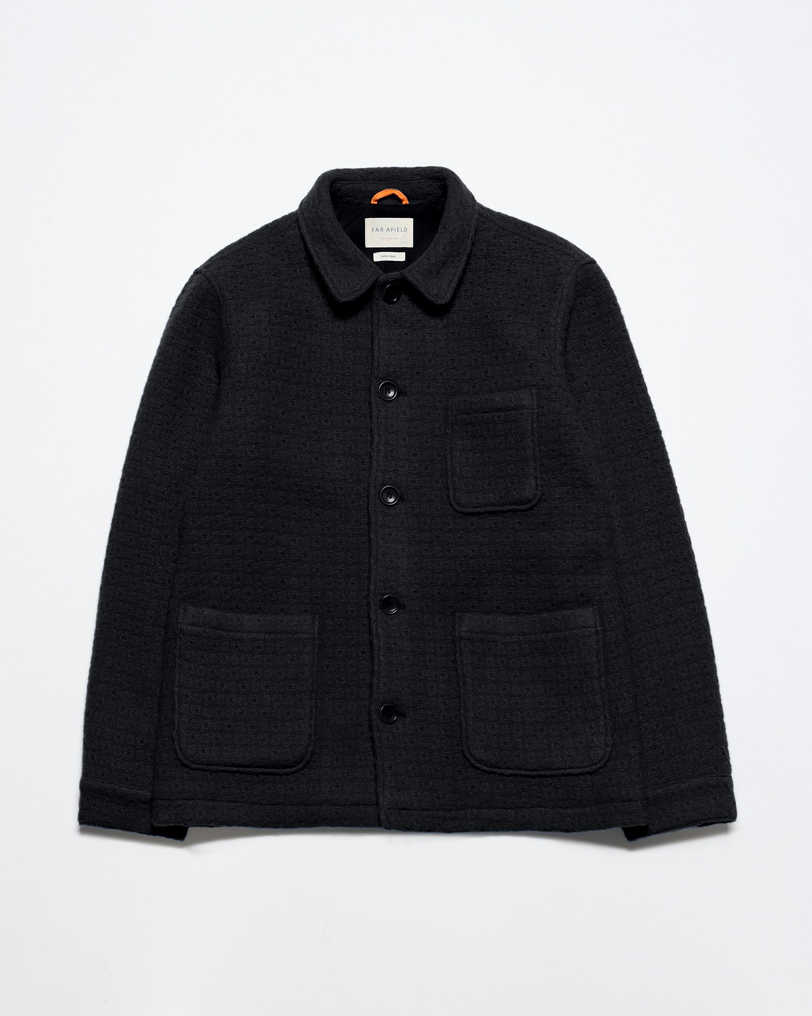 Station Jacket - Black Textured Jacquard – Far Afield