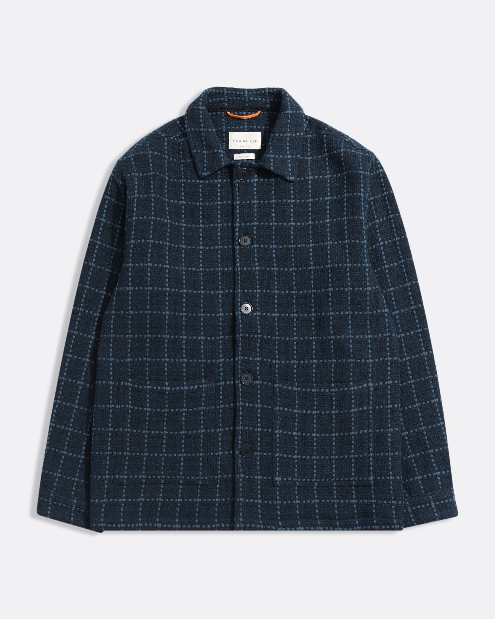 Bisset Coat – Navy Windowpane Chore Coat | Far Afield