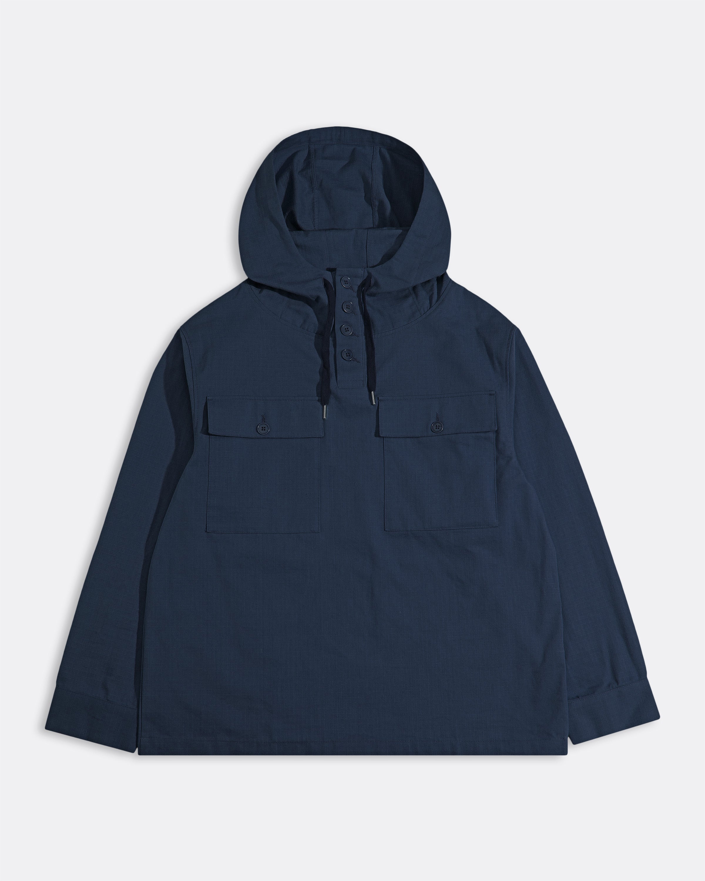 Cotton Ripstop Smock Jacket Navy · Far Afield