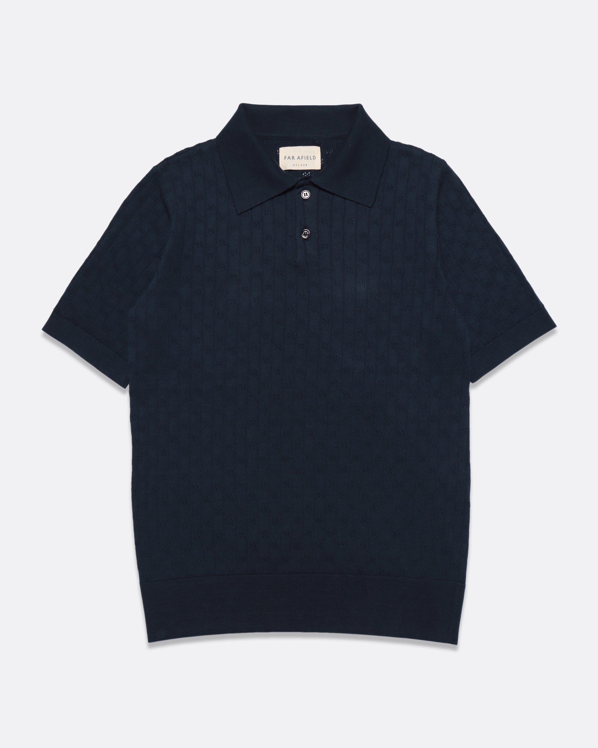 Knitted Polos · Jacobs Perforated Lace Polo - Navy Iris