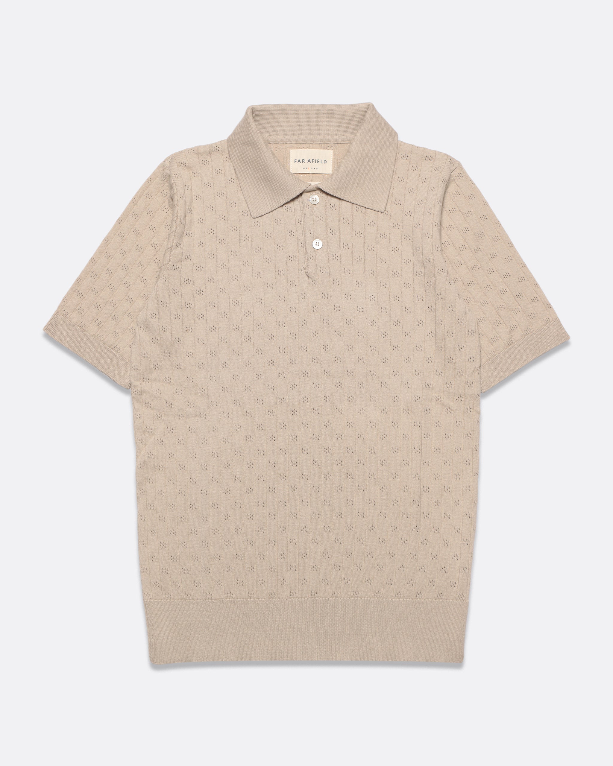 Knitted Polos · Jacobs Perforated Lace Polo - Peyote Sand
