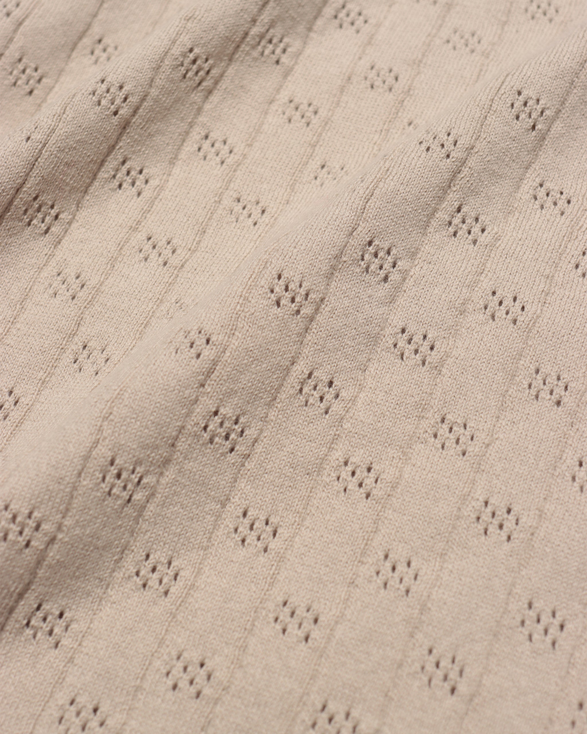 Knitted Polos · Jacobs Perforated Lace Polo - Peyote Sand