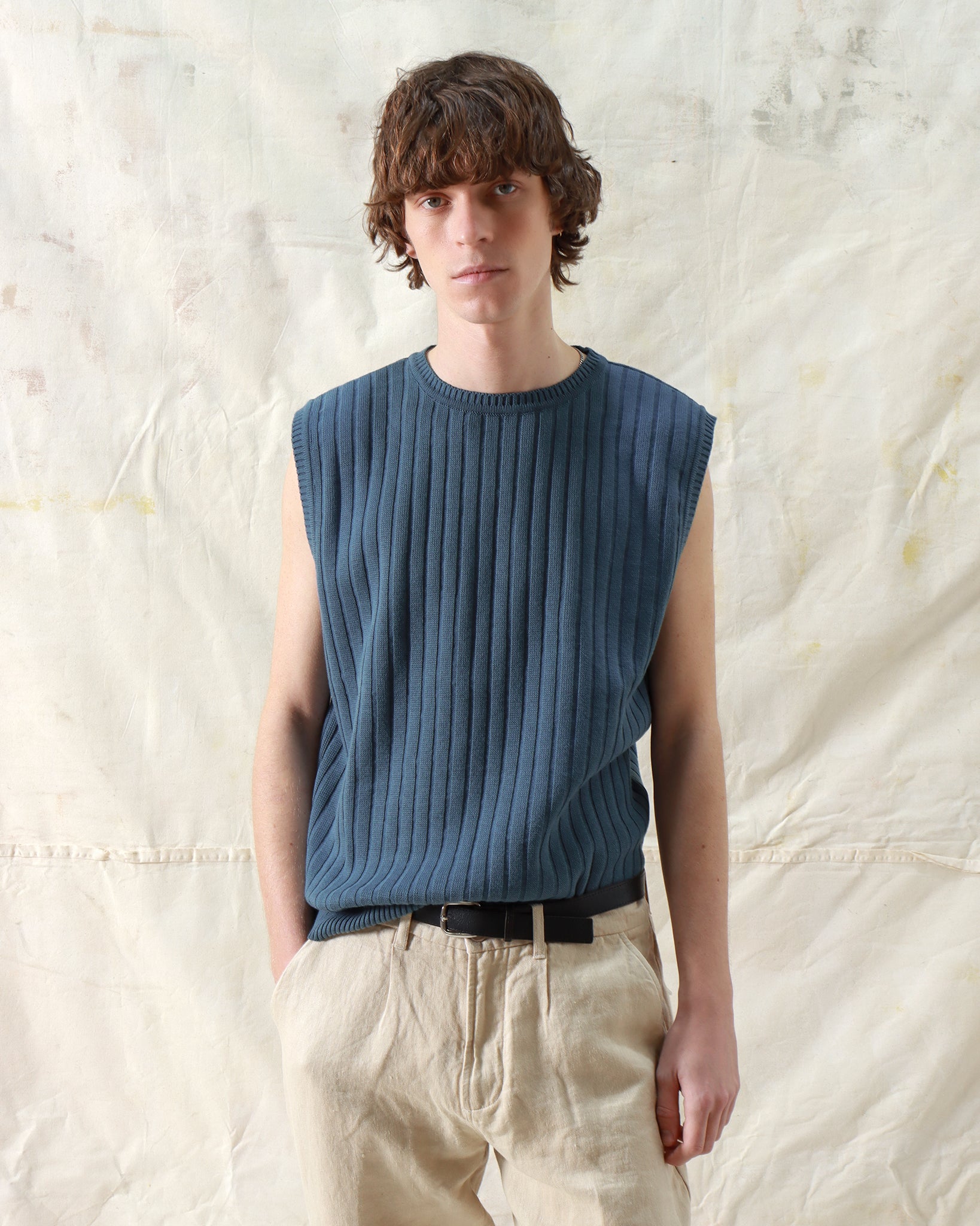 Knitted Vests · Jards Knit Vest - Aegean Blue