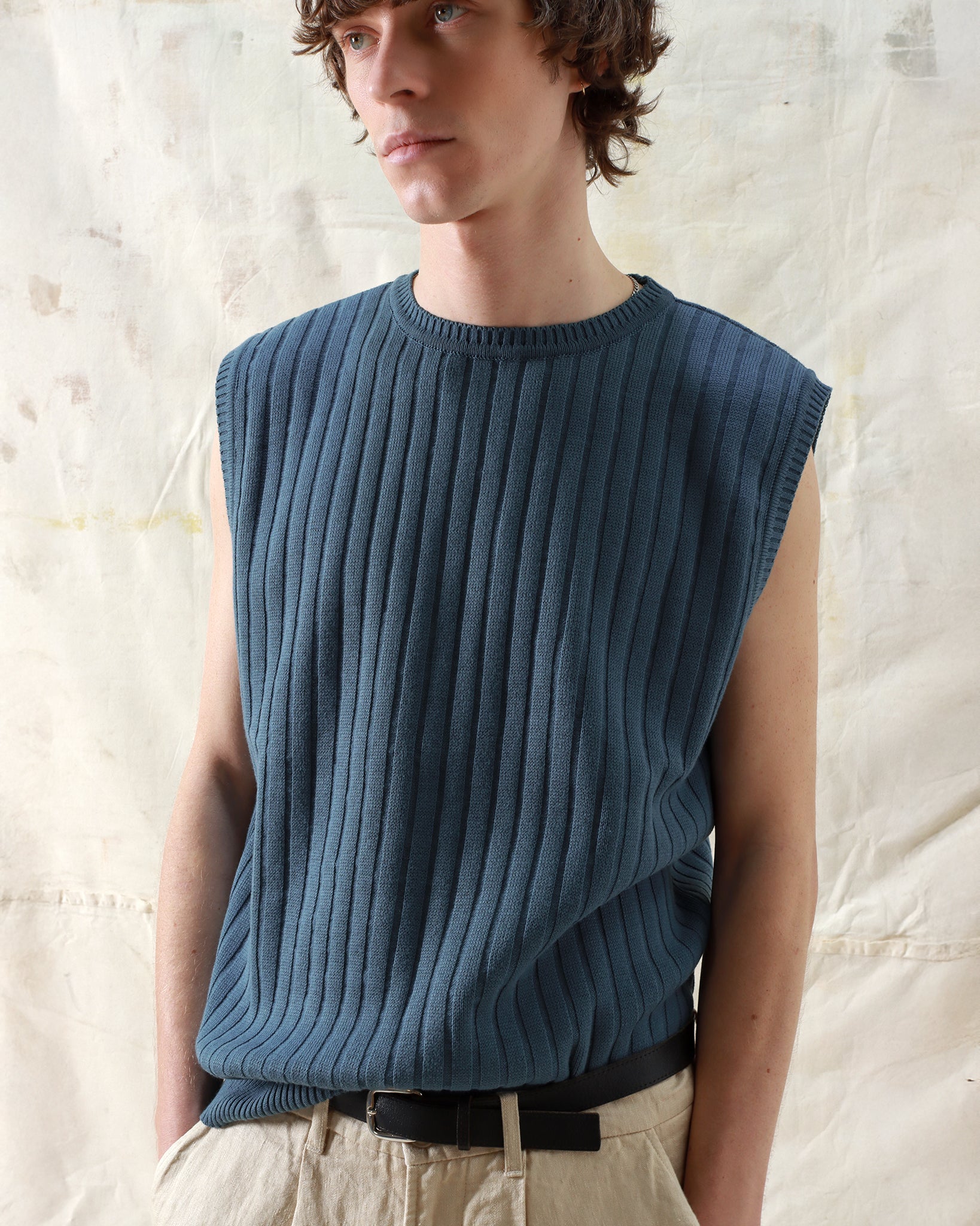Knitted Vests · Jards Knit Vest - Aegean Blue