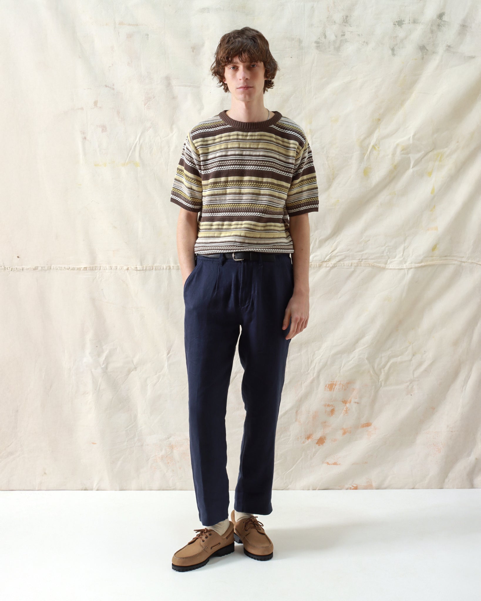 Knitted Tops · Newport Knit Top - Dark Brown Stripe