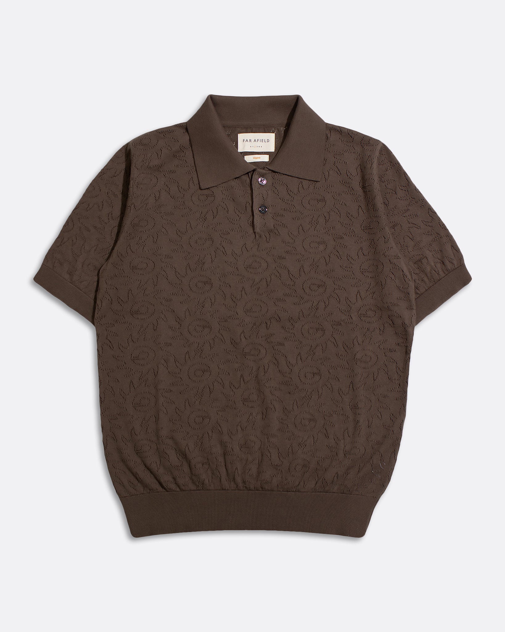 Knitted Polos · Belser Polo - Sun Swirl Dark Brown