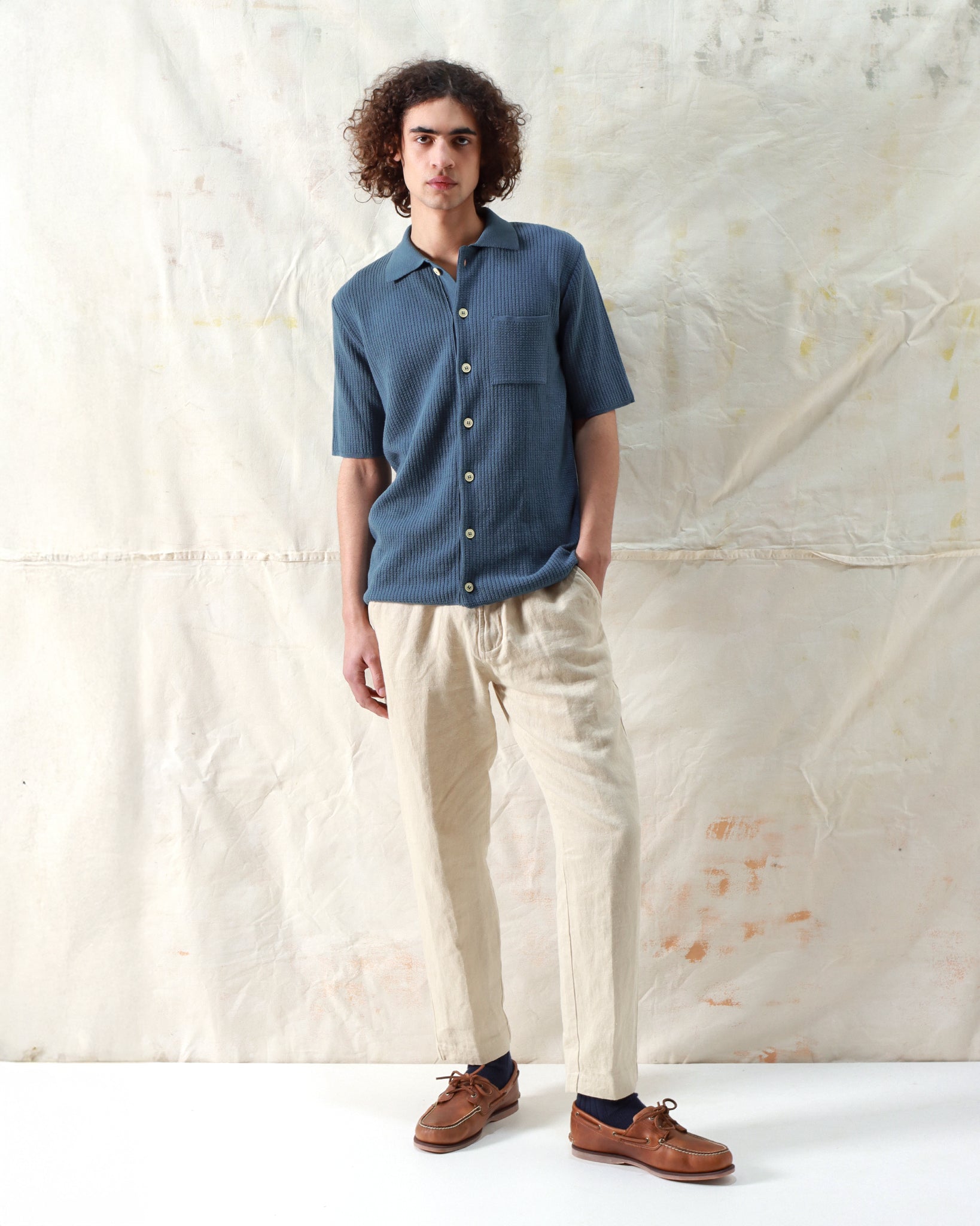 Knitted Tops · Heitor Knit Shirt - Aegean Blue