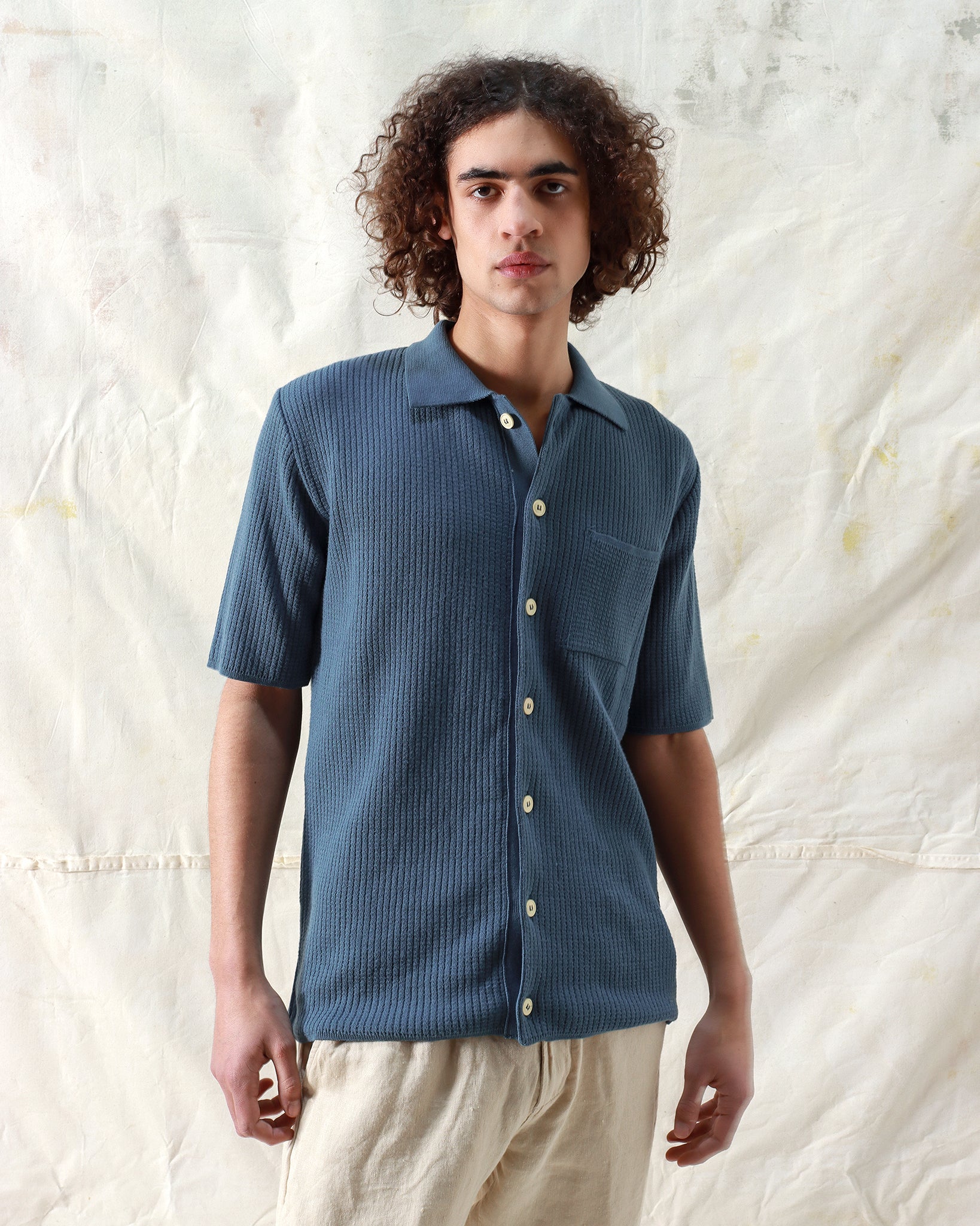 Knitted Tops · Heitor Knit Shirt - Aegean Blue