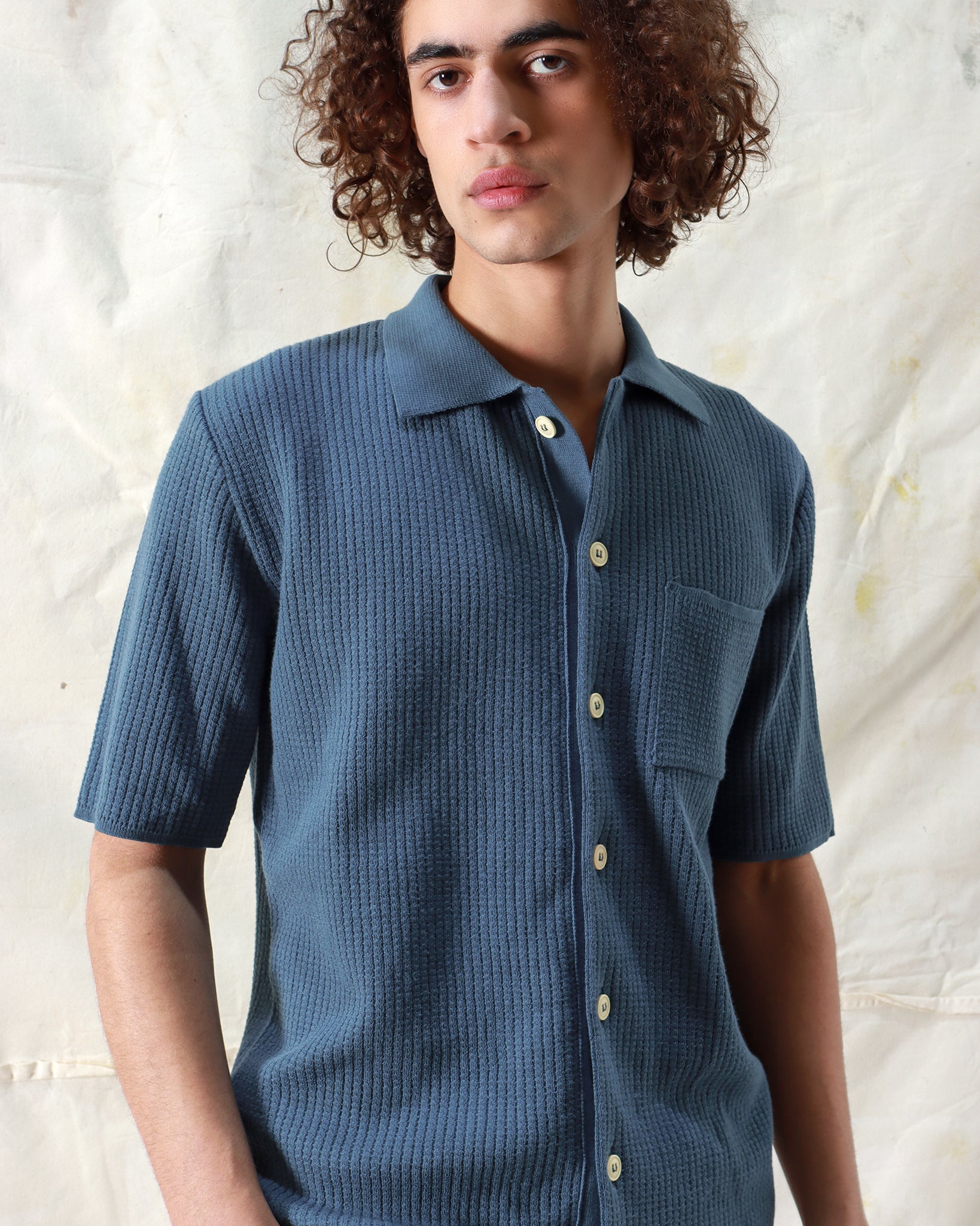 Knitted Tops · Heitor Knit Shirt - Aegean Blue