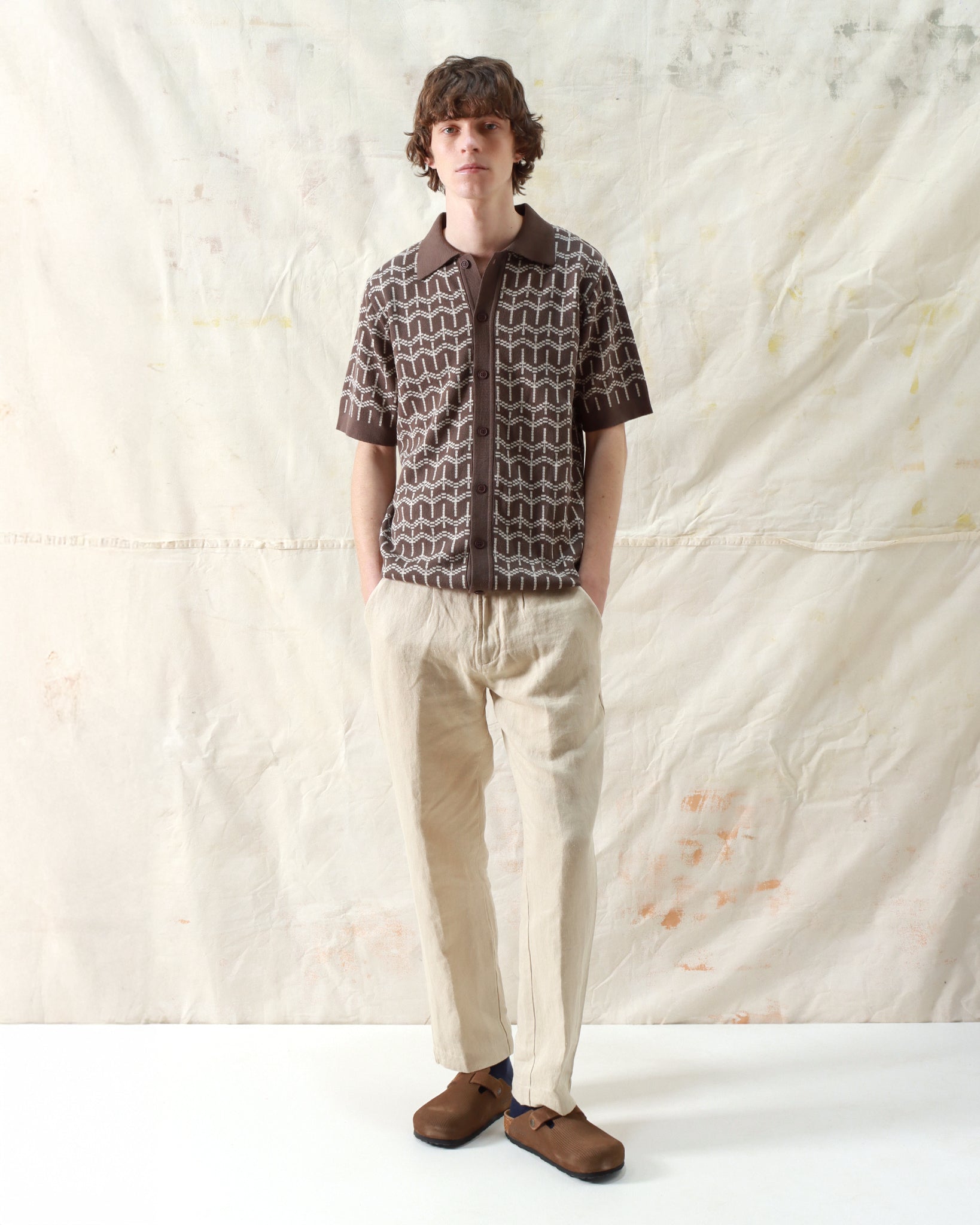 Cardigans · Zigger Cardigan - Palm Tree Dark Brown