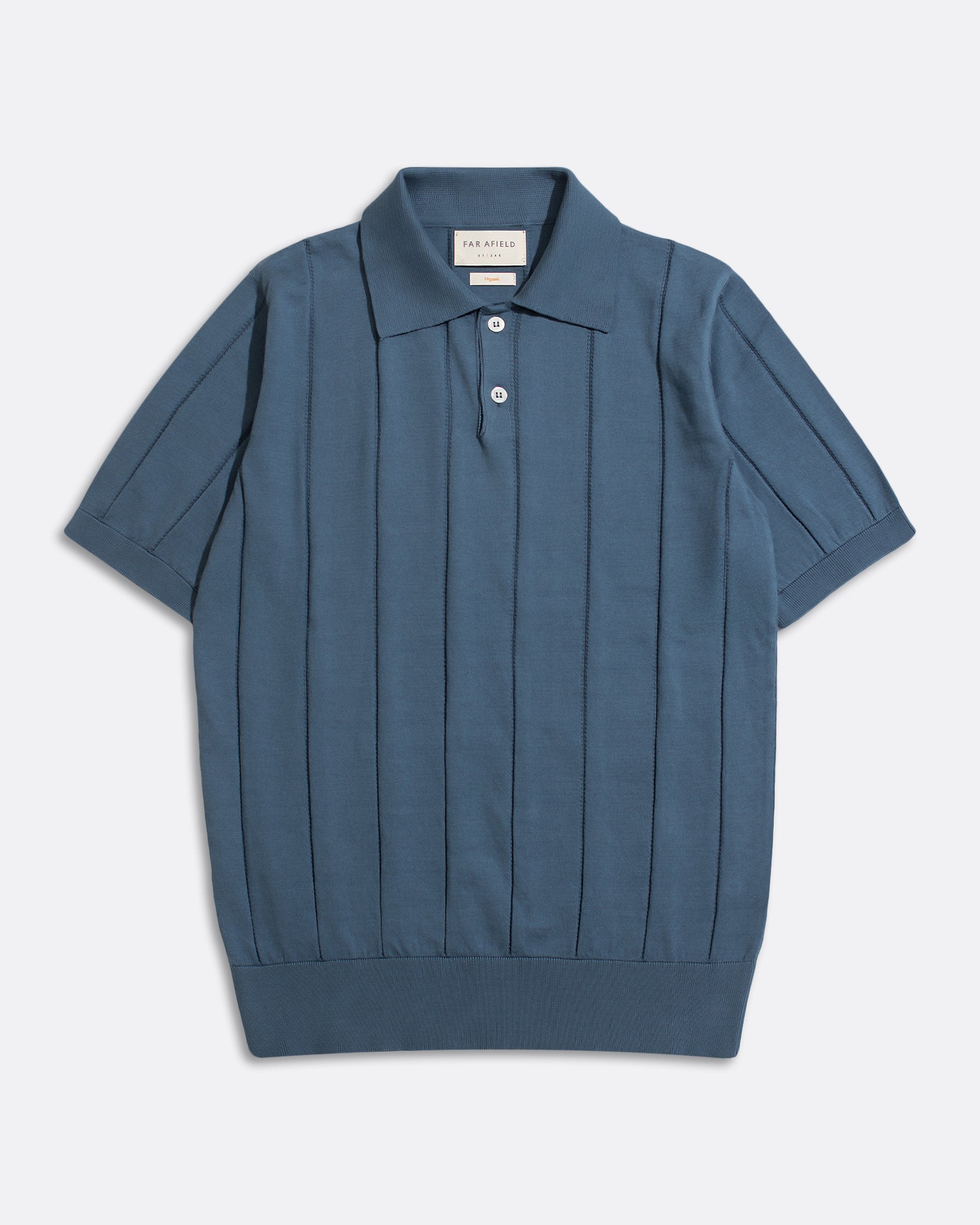 Knitted Polos · Jacobs Punched Stripe Polo - Aegean Blue