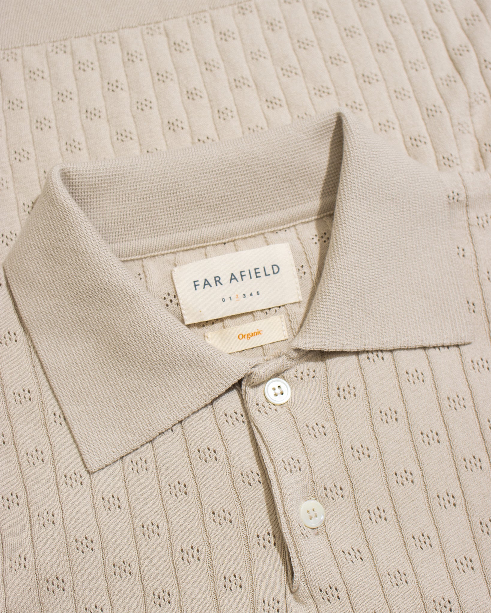 Knitted Polos · Jacobs Perforated Lace Polo - Peyote Sand Long Sleeve