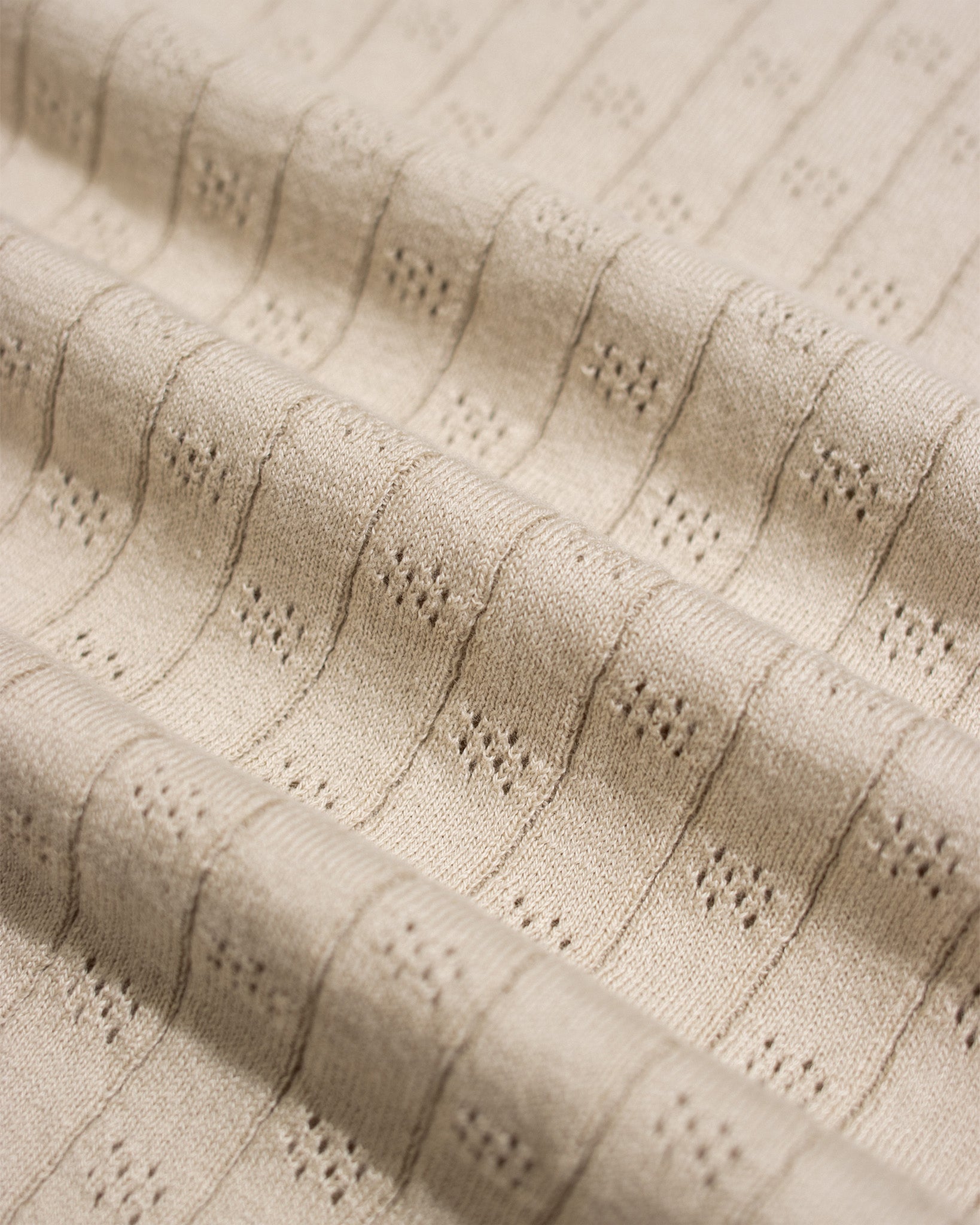 Knitted Polos · Jacobs Perforated Lace Polo - Peyote Sand Long Sleeve