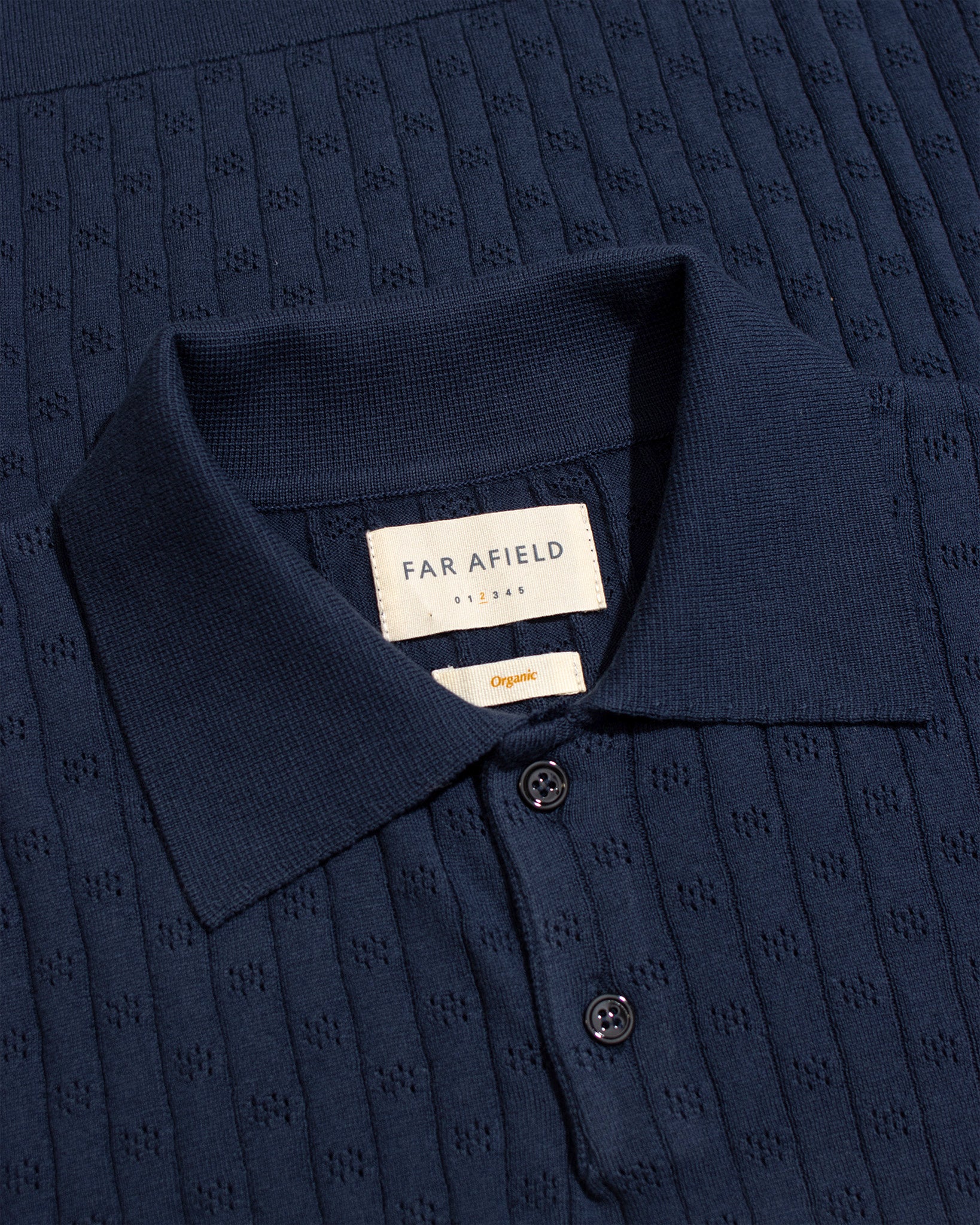 Knitted Polos · Jacobs Perforated Lace Polo - Navy Iris Long Sleeve