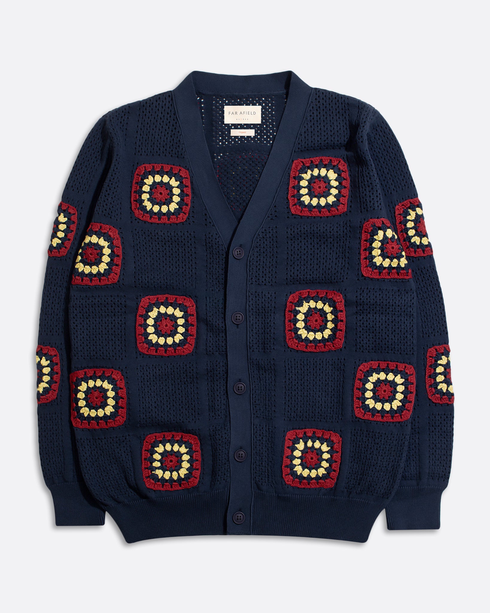 Cardigans · Floral Crochet Cardigan - Navy Iris