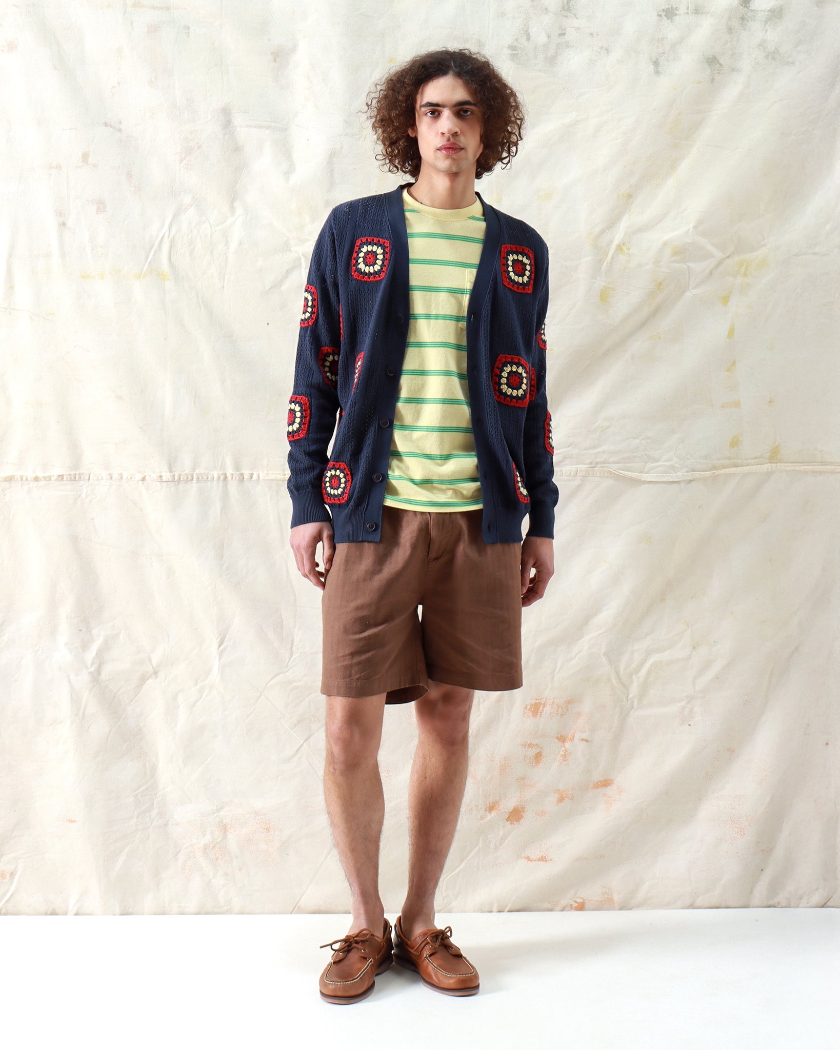 Cardigans · Floral Crochet Cardigan - Navy Iris