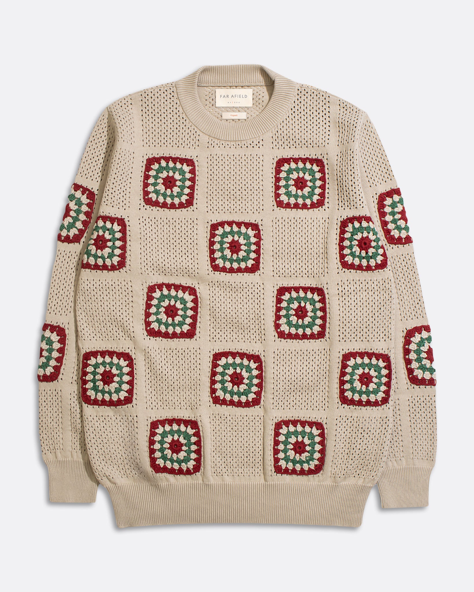 Jumpers · Floral Crochet Knit - Peyote Sand