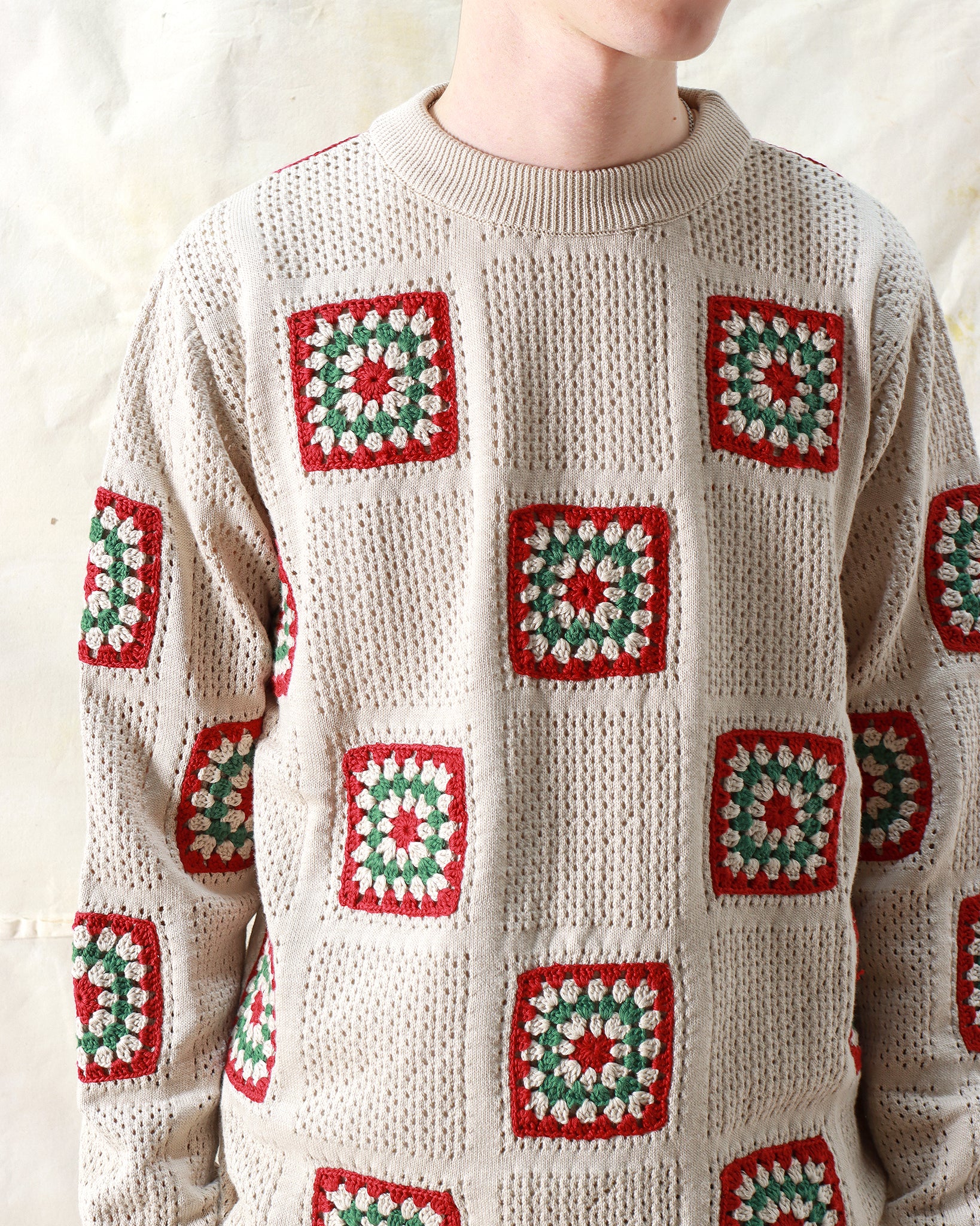 Jumpers · Floral Crochet Knit - Peyote Sand