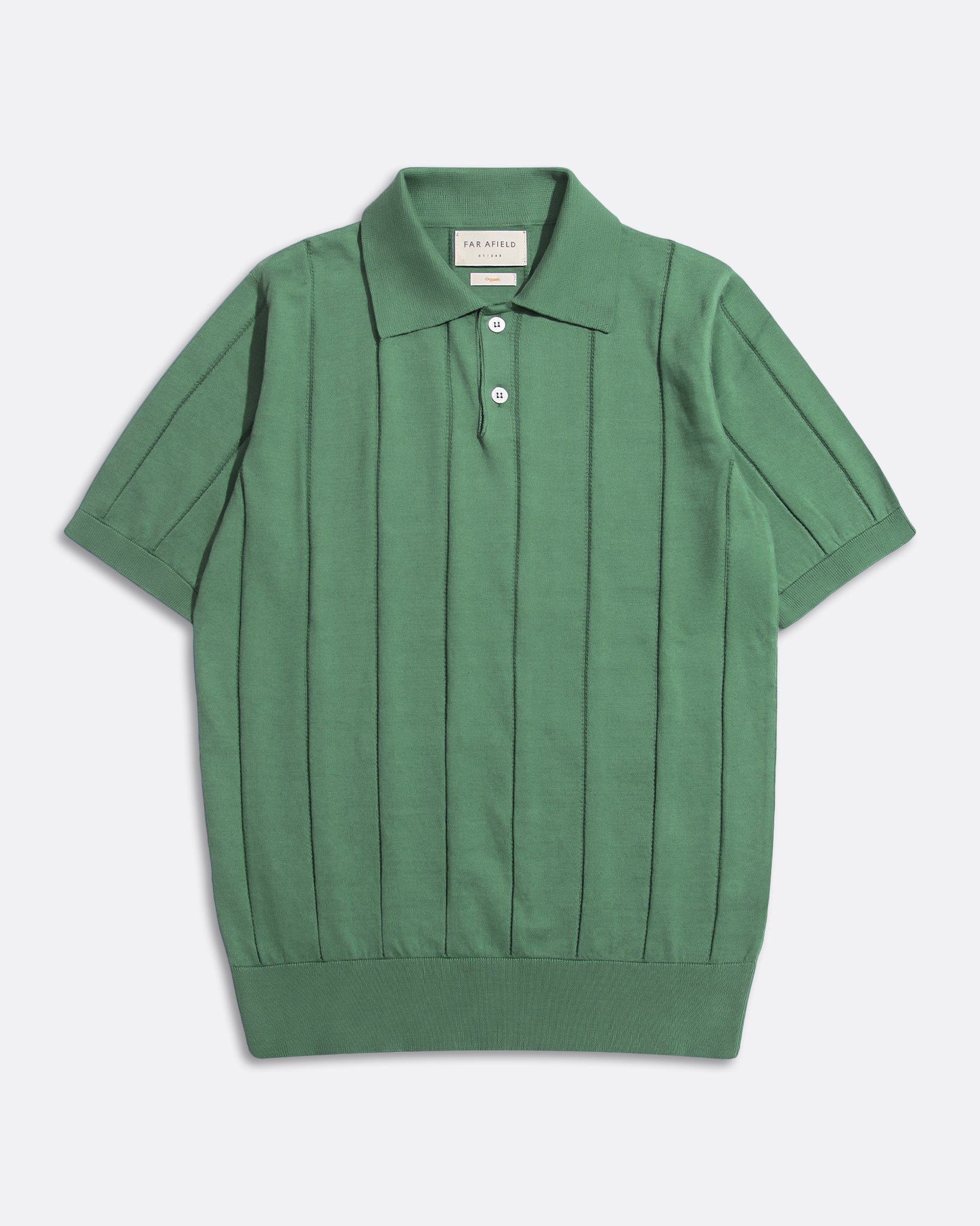 Knitted Polos · Jacobs Punched Stripe Polo - Comfrey Green