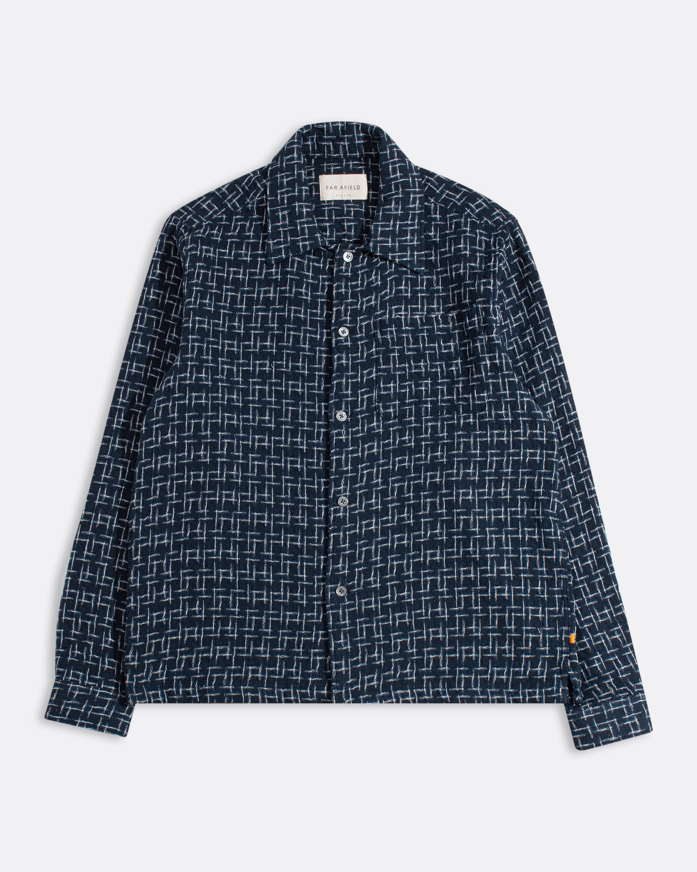 Textured Cotton Overshirt Shirt Navy · Far Afield