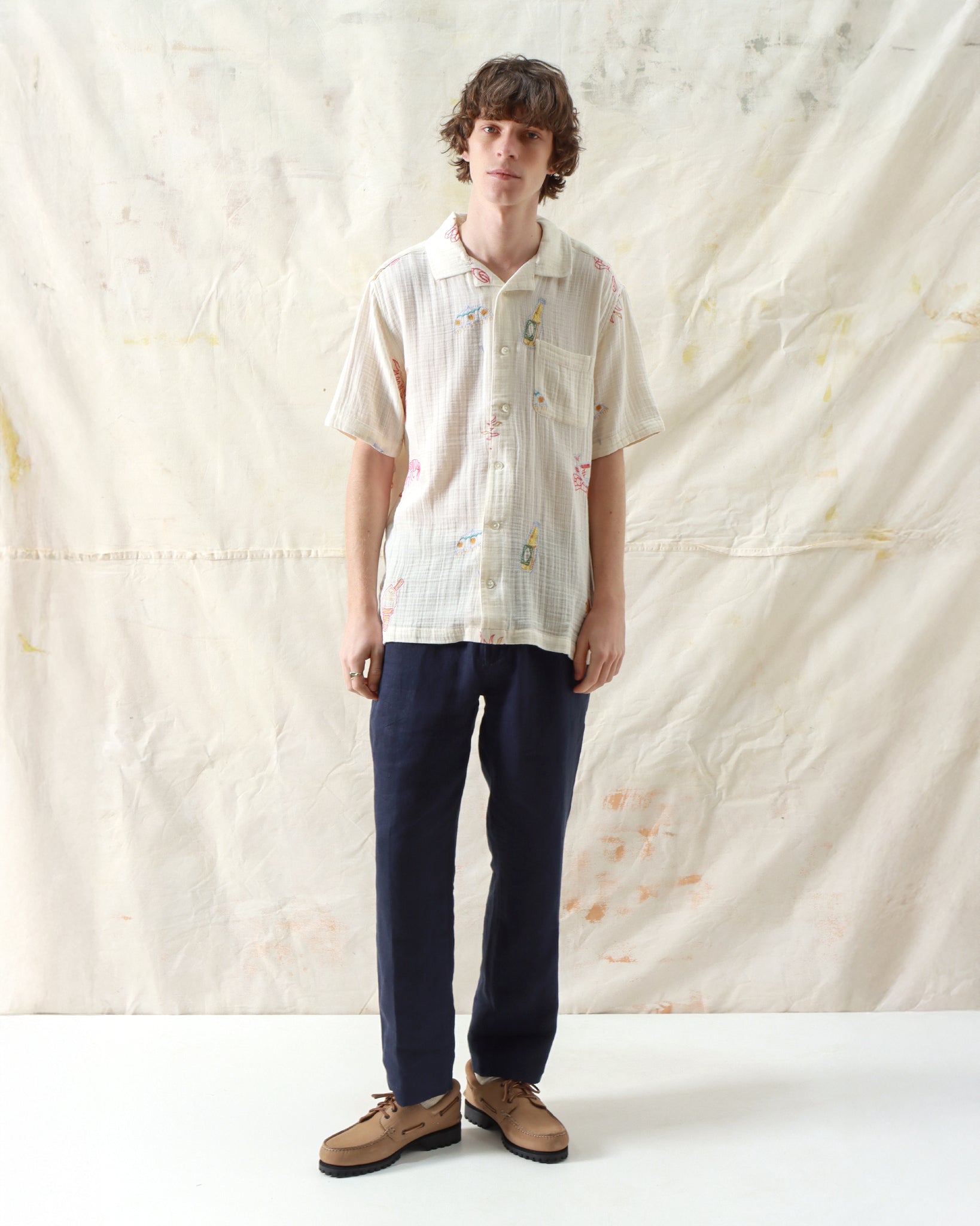 Patterned Shirts · Stachio Shirt - Menu Embroidery
