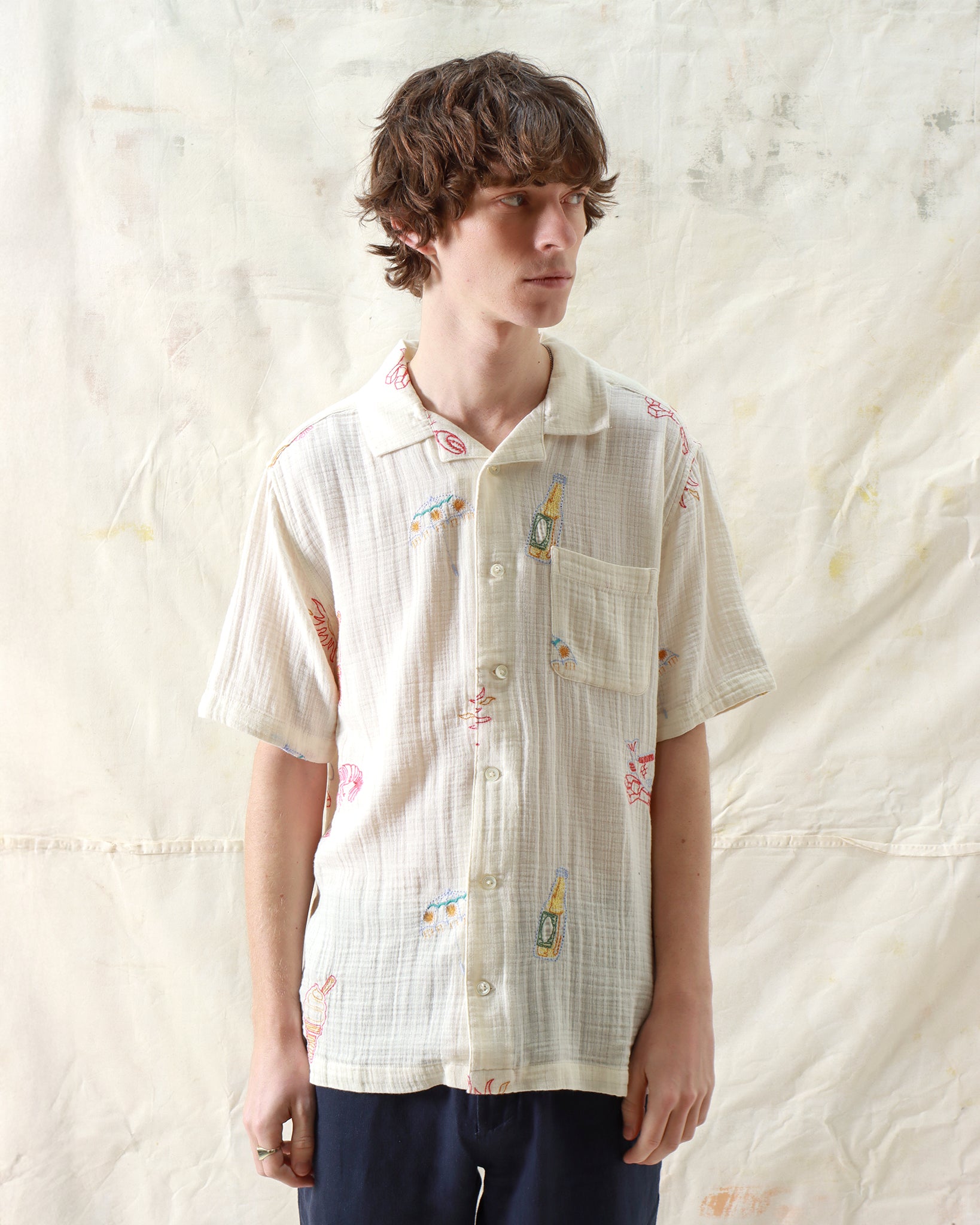 Patterned Shirts · Stachio Shirt - Menu Embroidery
