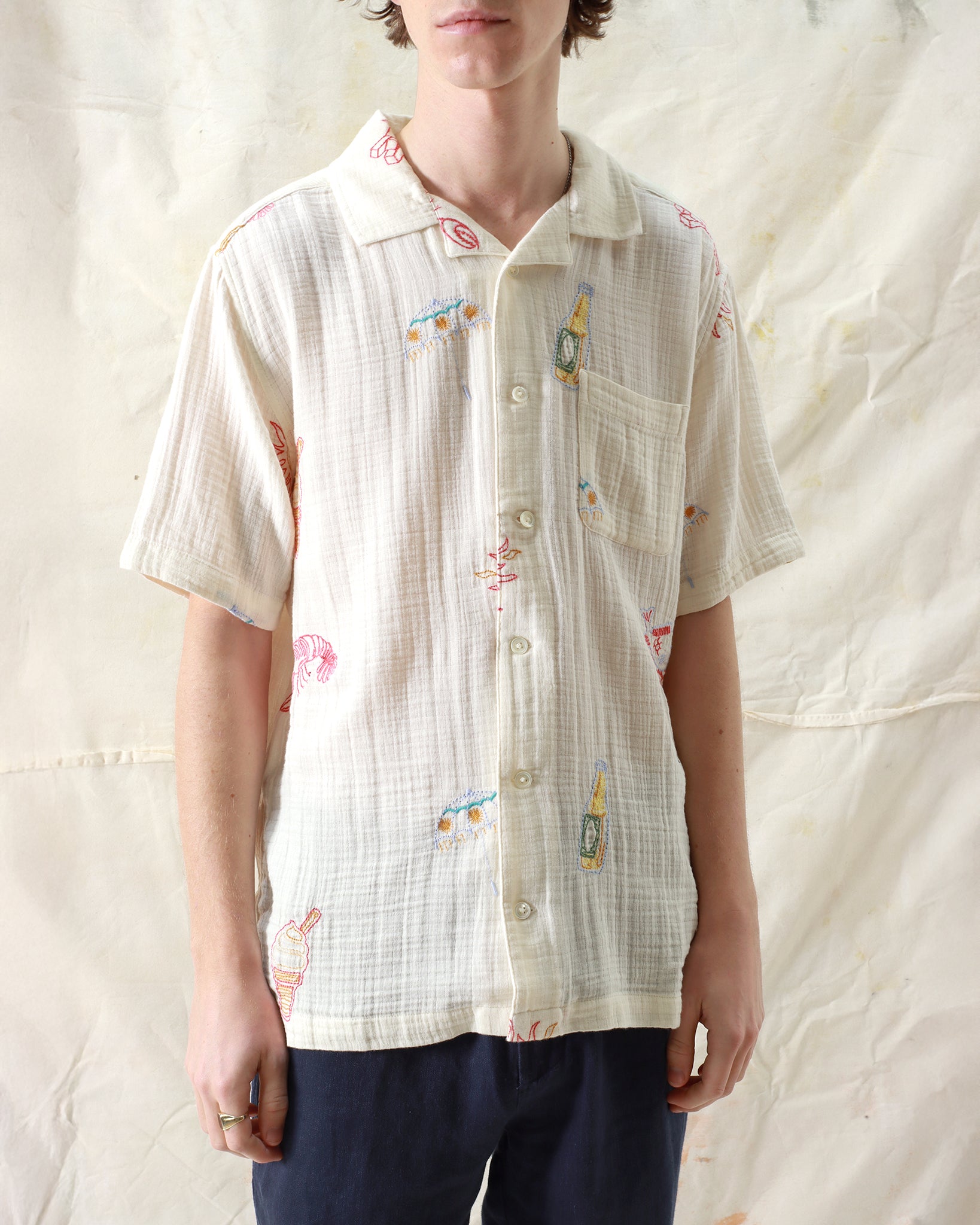 Patterned Shirts · Stachio Shirt - Menu Embroidery