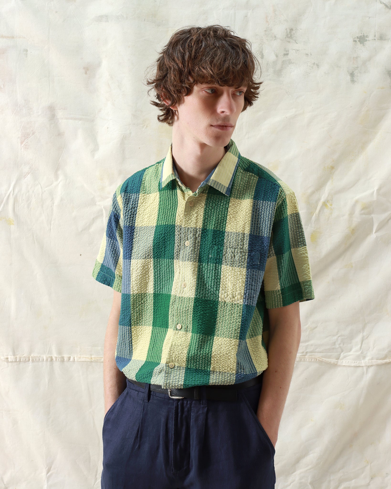 Check Shirts · Madras Check Shirt - Tropical Green