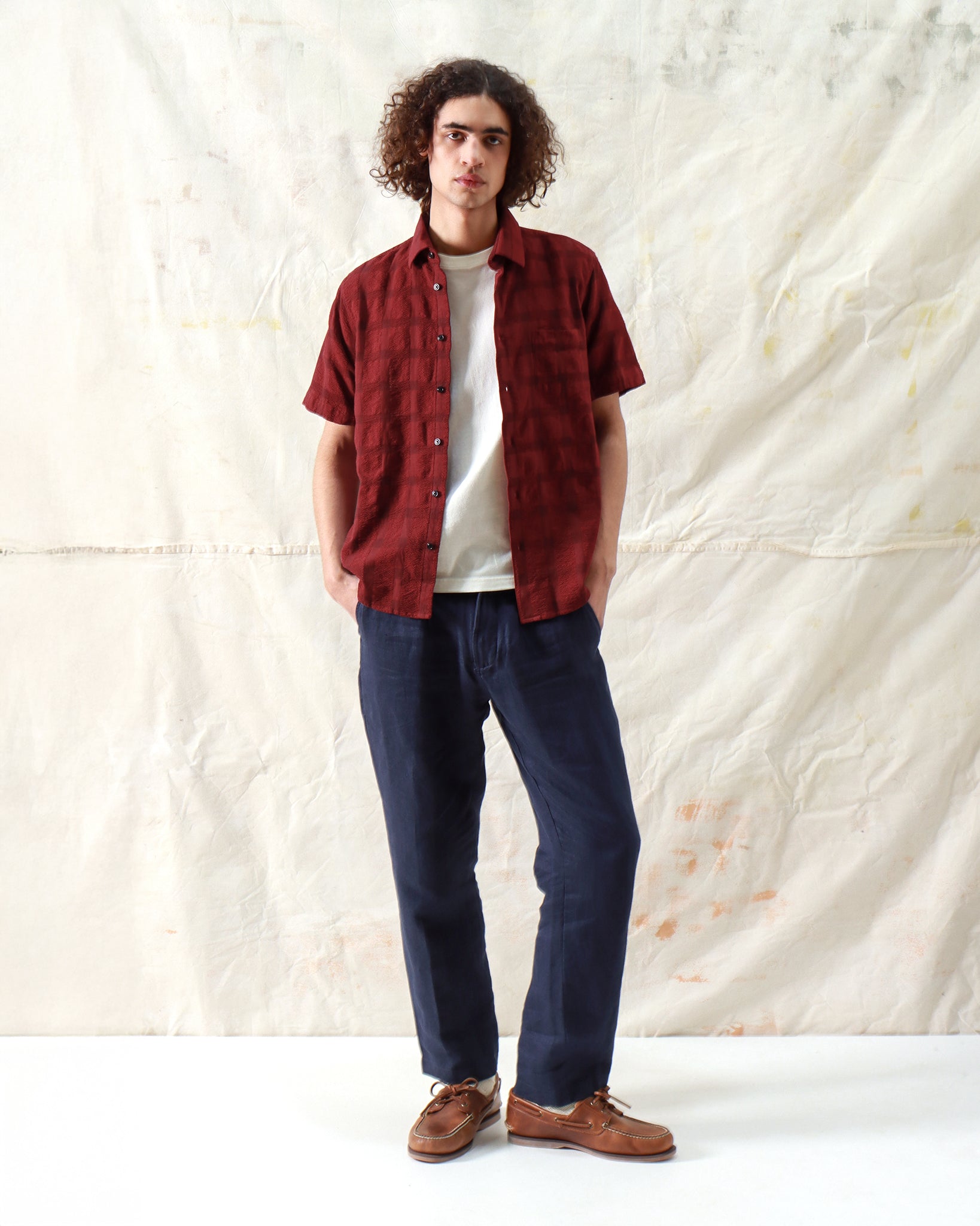 Check Shirts · Tonal Check Shirt - Deep Red
