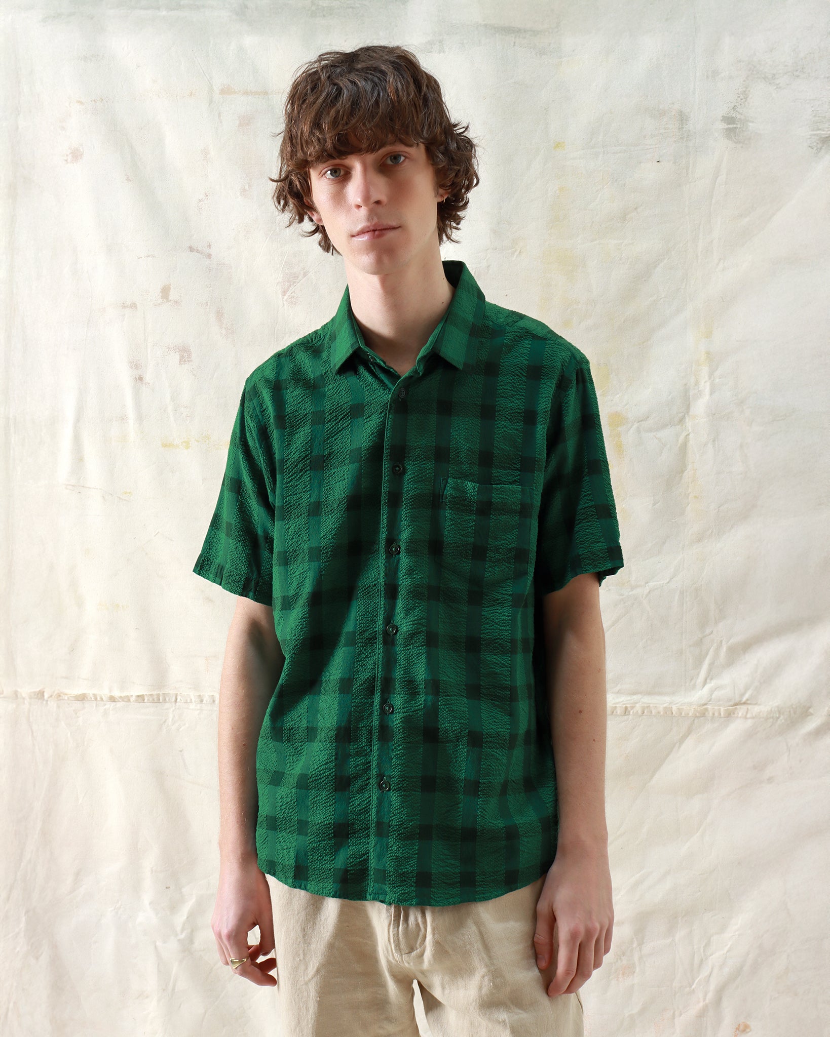 Check Shirts · Tonal Check Shirt - Tropical Green