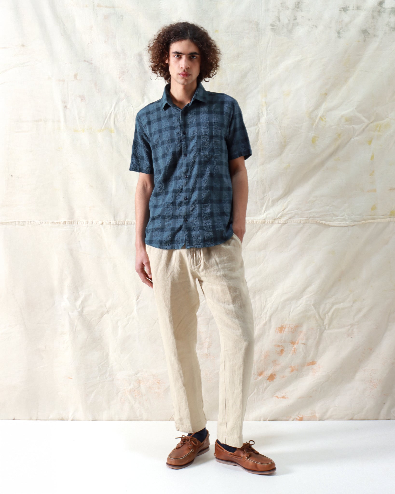 Check Shirts · Tonal Check Shirt - Navy Iris