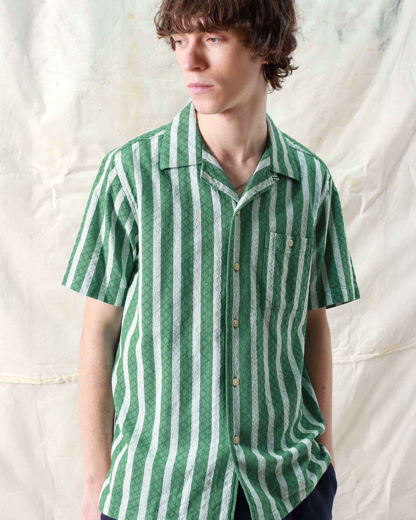 Stripe Shirts · Selleck Shirt - Dobby Stripe Tropical Green