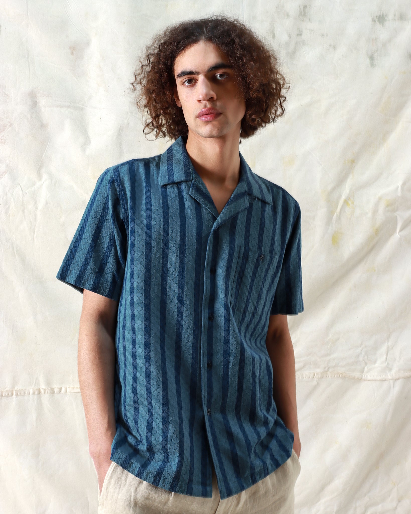 Stripe Shirts · Selleck Shirt - Dobby Stripe Aegean Blue