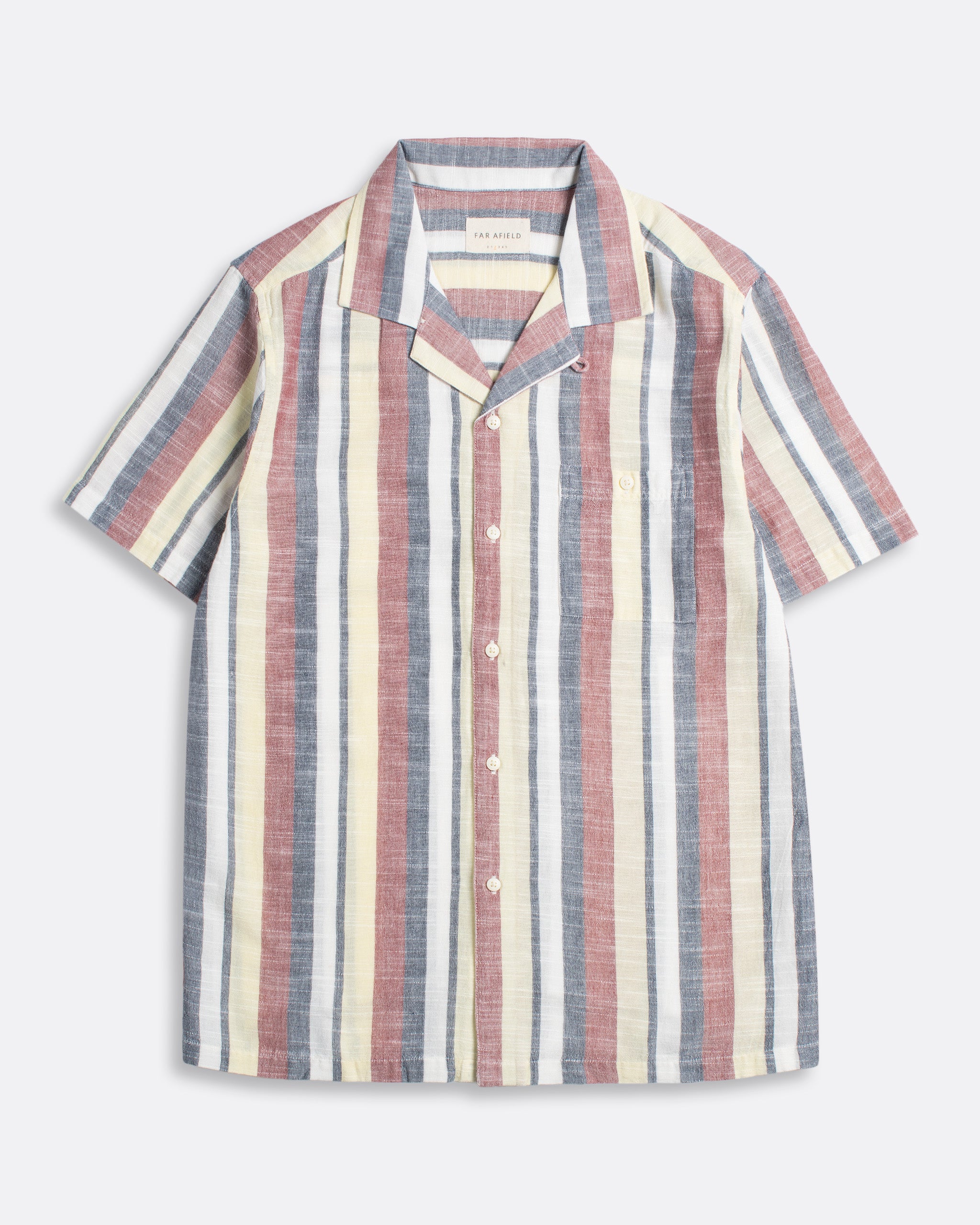 Stripe Shirts · Selleck Shirt - Slub Stripe Deep Red