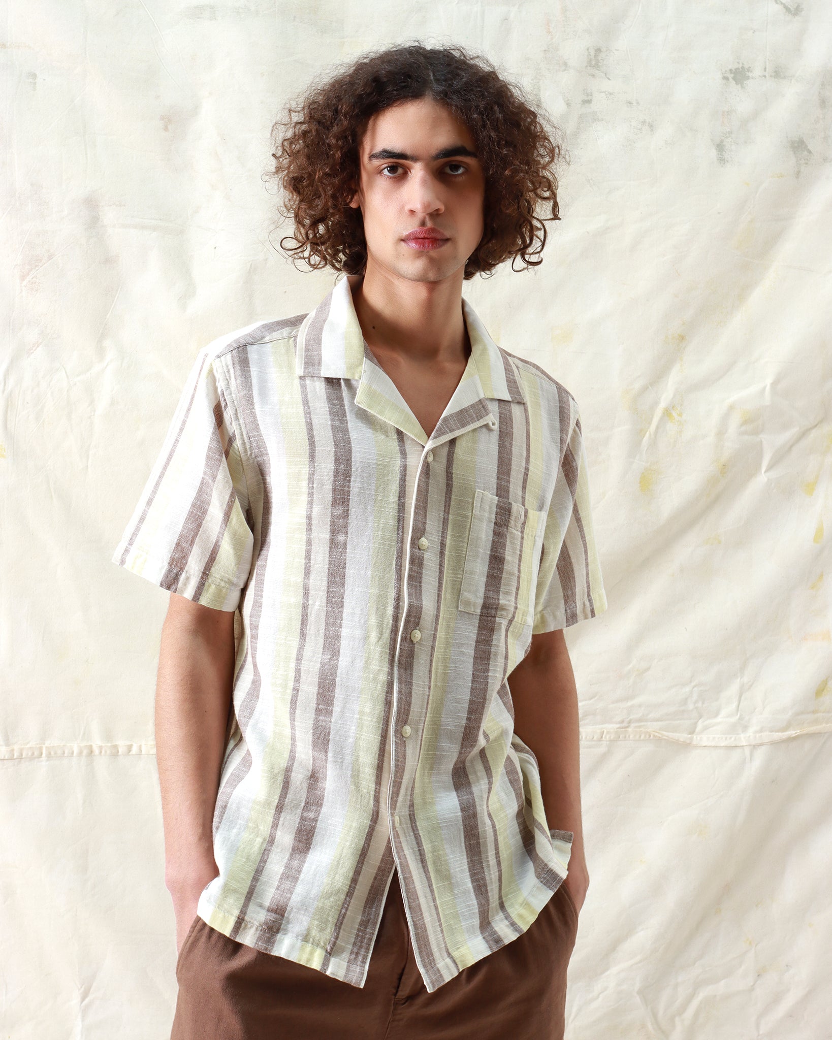 Stripe Shirts · Selleck Shirt - Slub Stripe Dusk Yellow