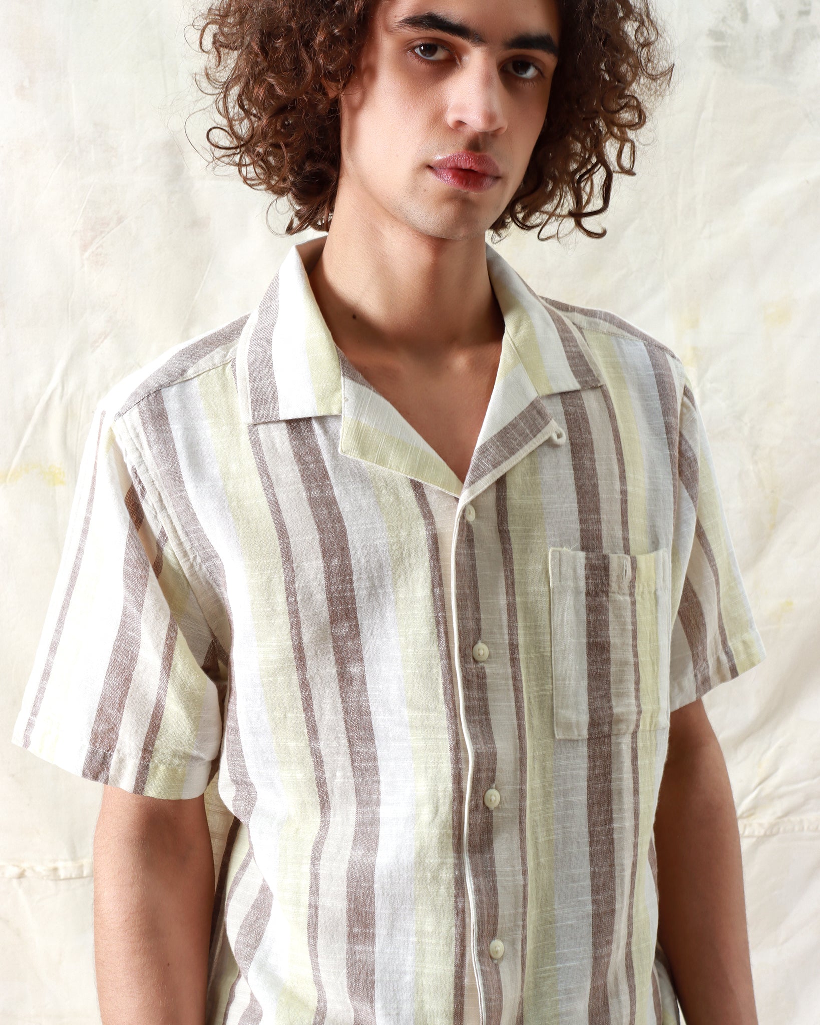 Stripe Shirts · Selleck Shirt - Slub Stripe Dusk Yellow