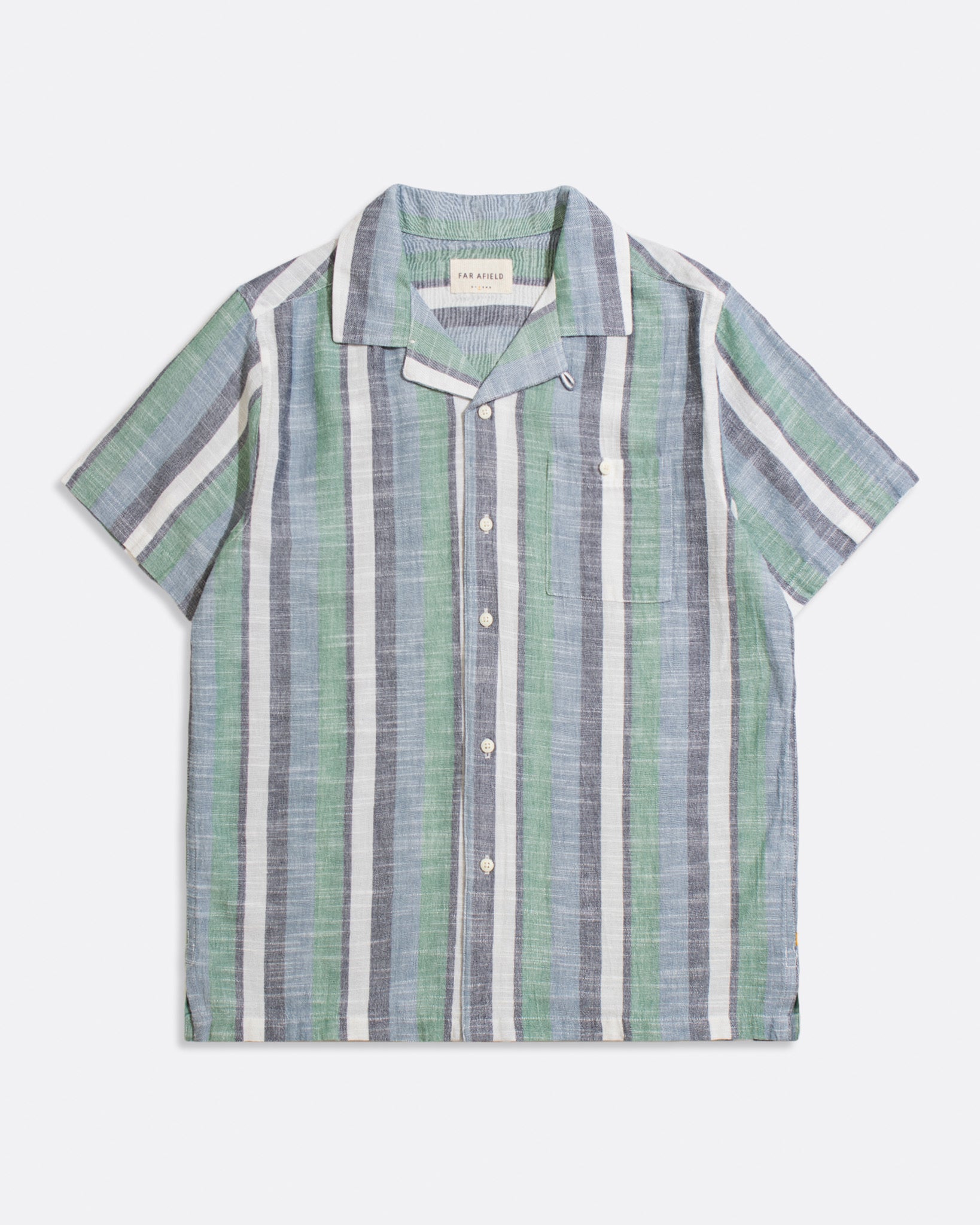 Stripe Shirts · Selleck Shirt - Slub Stripe Aegean Blue