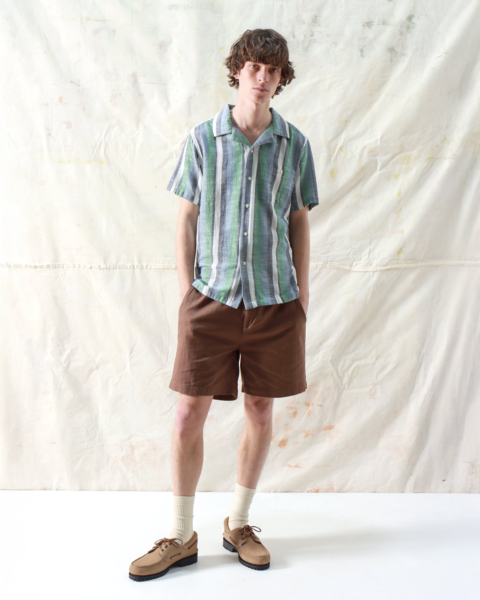 Stripe Shirts · Selleck Shirt - Slub Stripe Aegean Blue