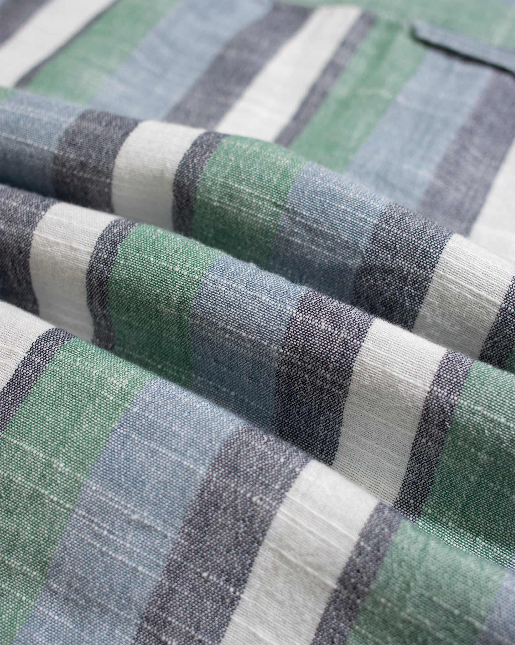 Stripe Shirts · Selleck Shirt - Slub Stripe Aegean Blue