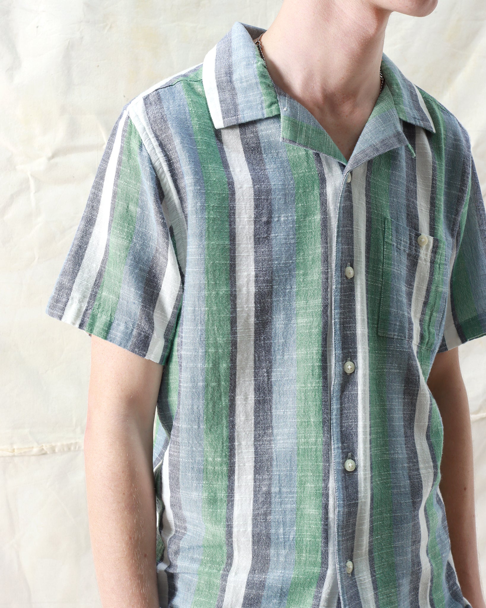 Stripe Shirts · Selleck Shirt - Slub Stripe Aegean Blue