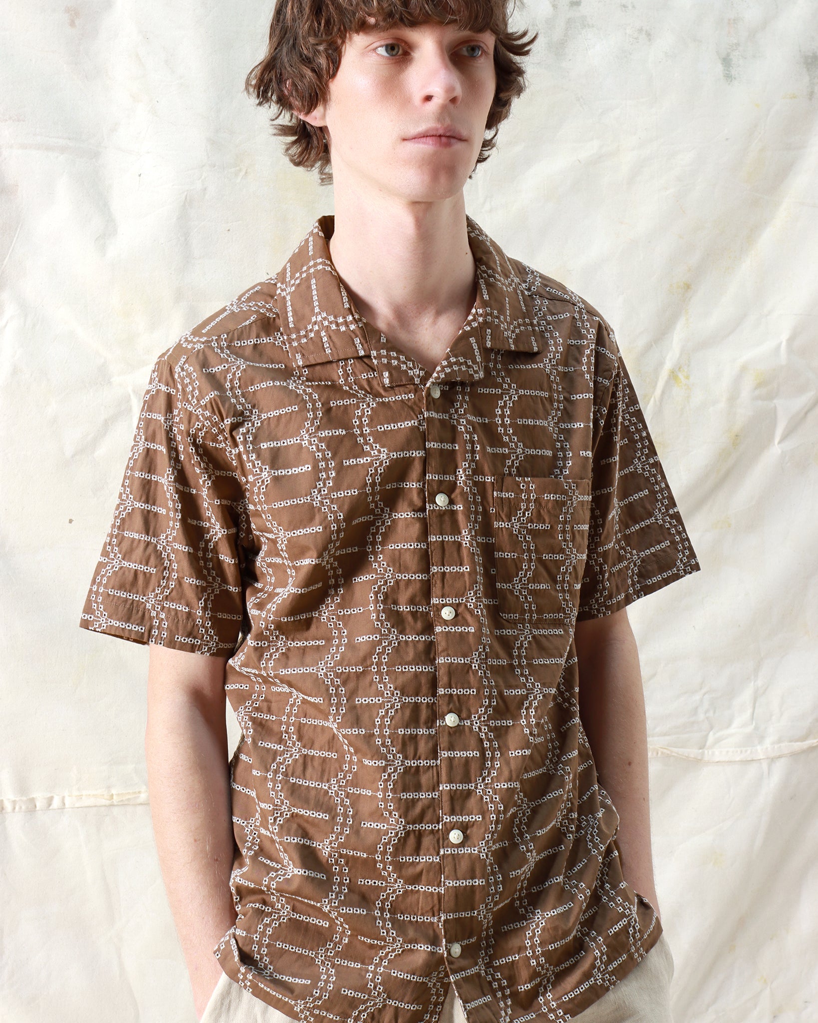 Patterned Shirts · Stachio Shirt - Palm Tree Dark Brown
