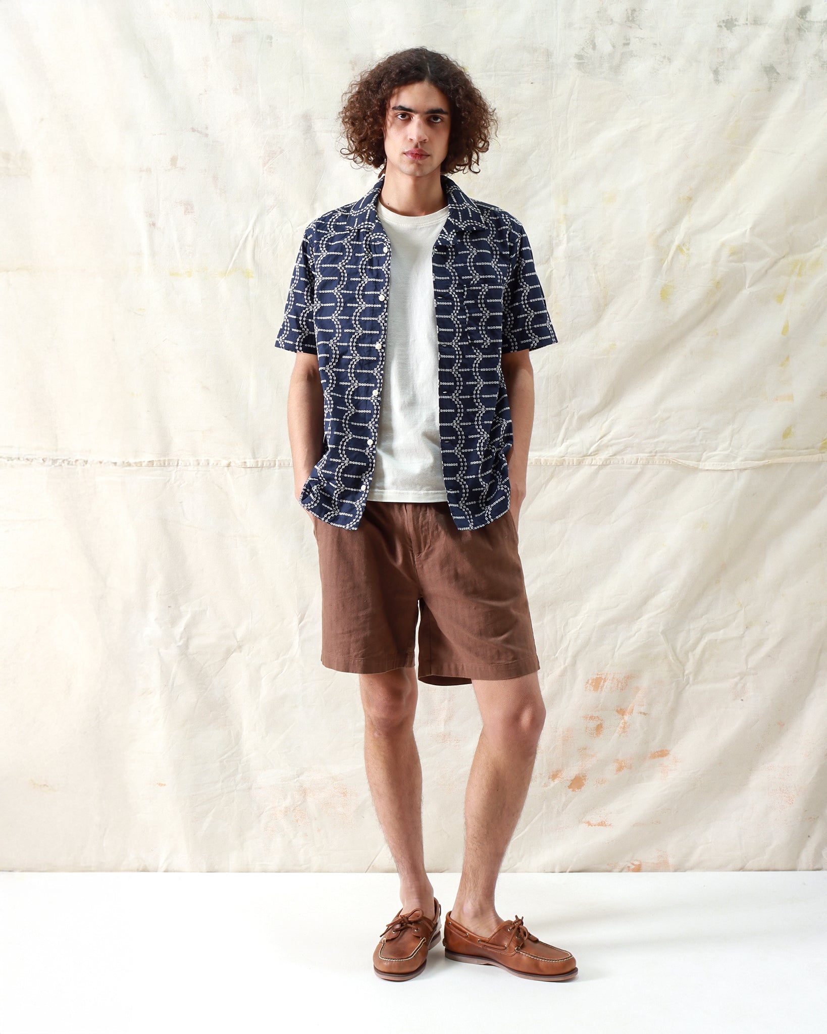 Patterned Shirts · Stachio Shirt - Palm Tree Navy Iris