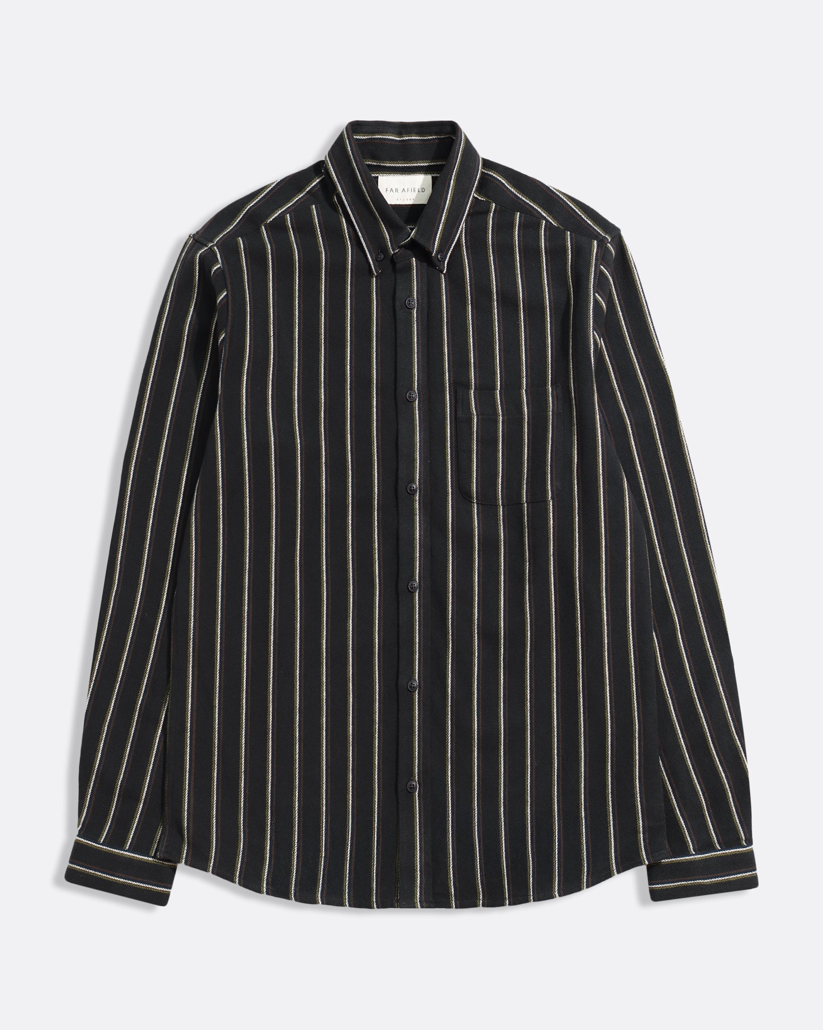 Mod Button Down Shirt in Kuki Stipe Grey | Far Afield | AW25