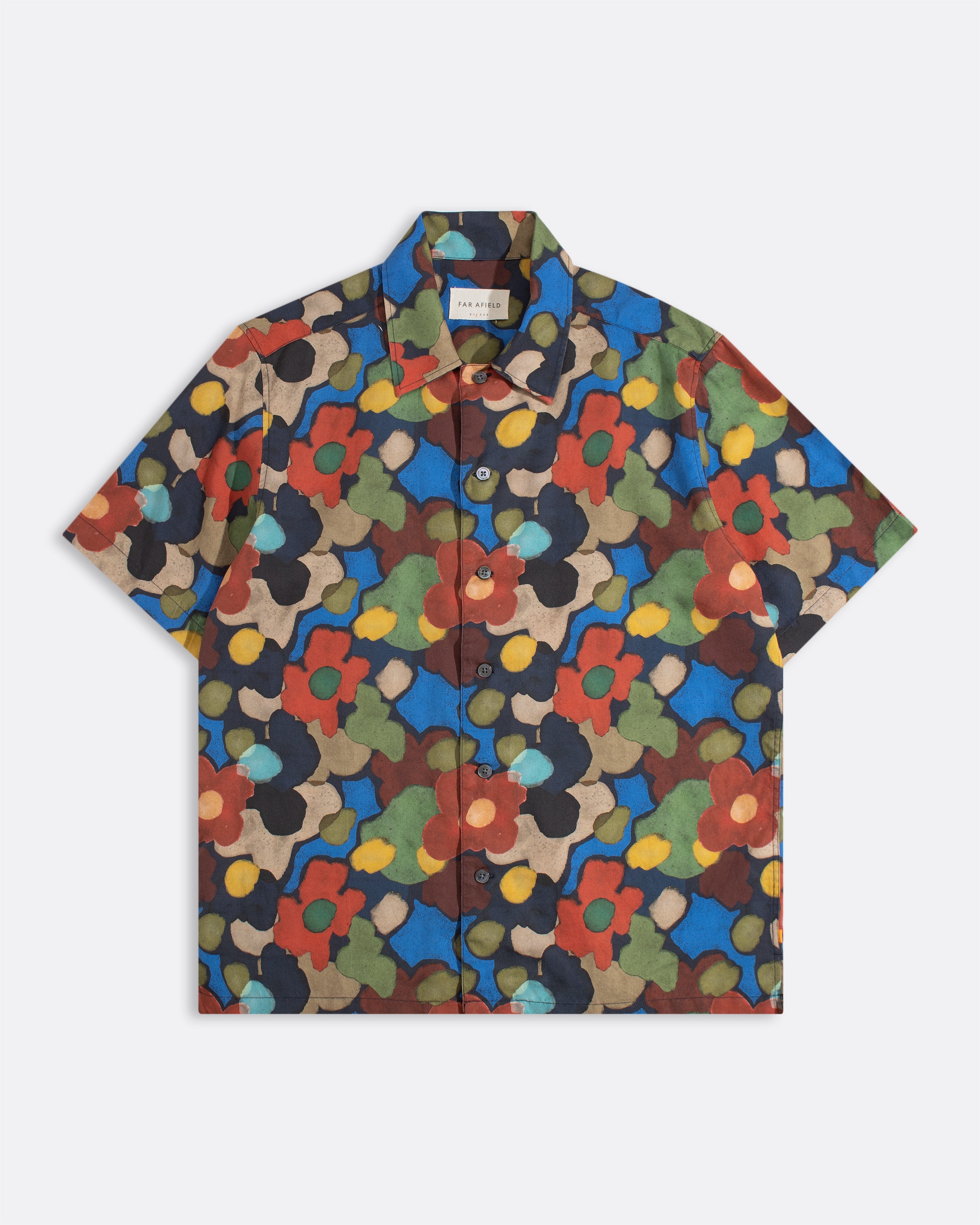 Men's Abstract Floral Shirt Navy · Far Afield
