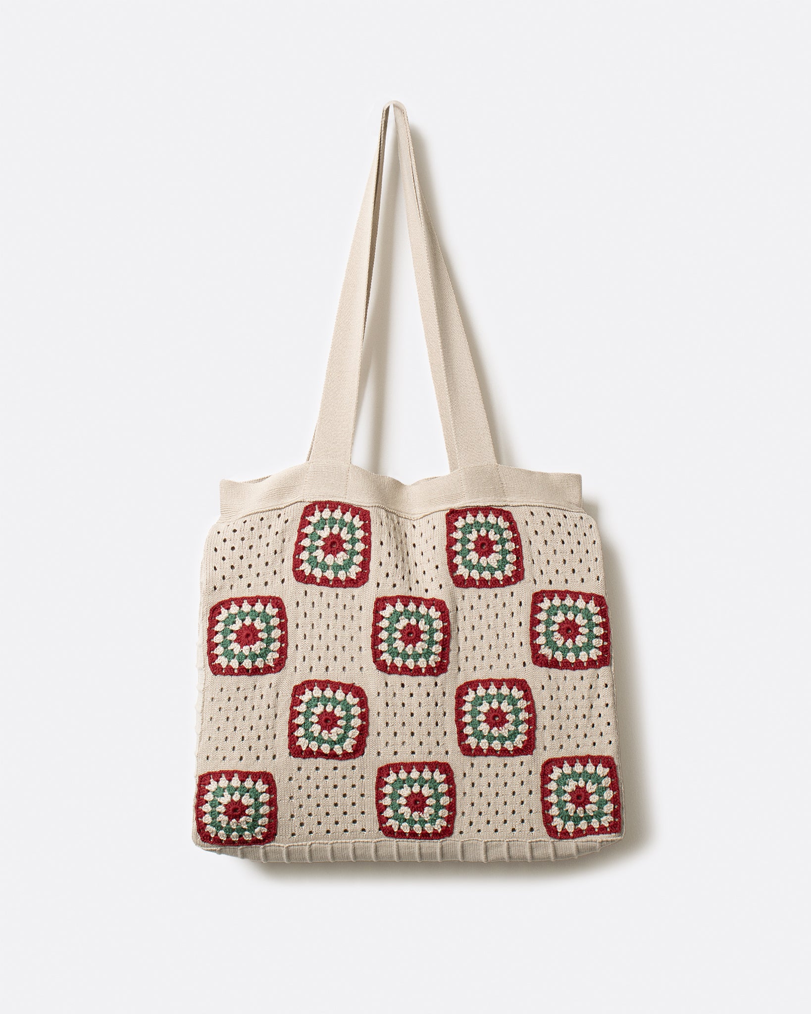 Tote Bag · Floral Crochet Tote - Peyote Sand