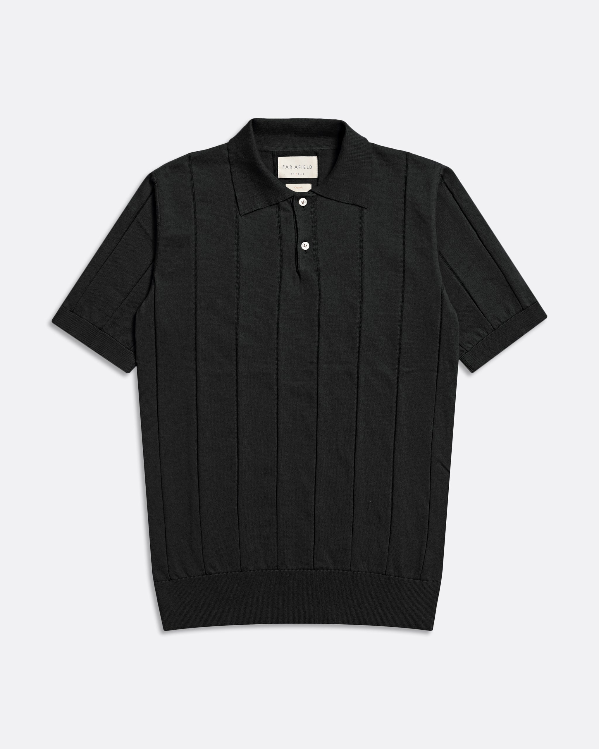 Knitted Polos · Jacobs Punched Stripe Polo - Black