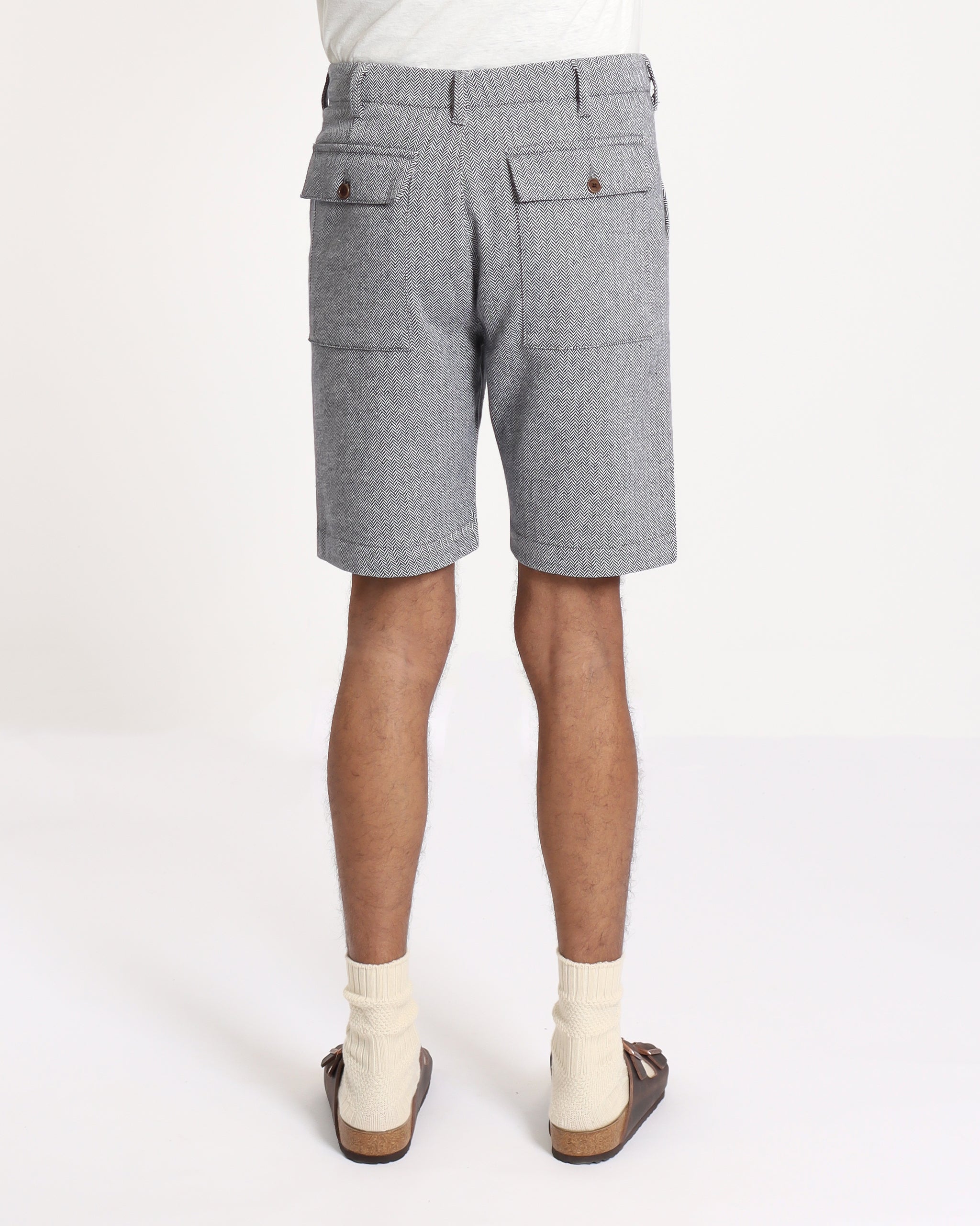 Knee-length Shorts · Coup Short - Herringbone Navy