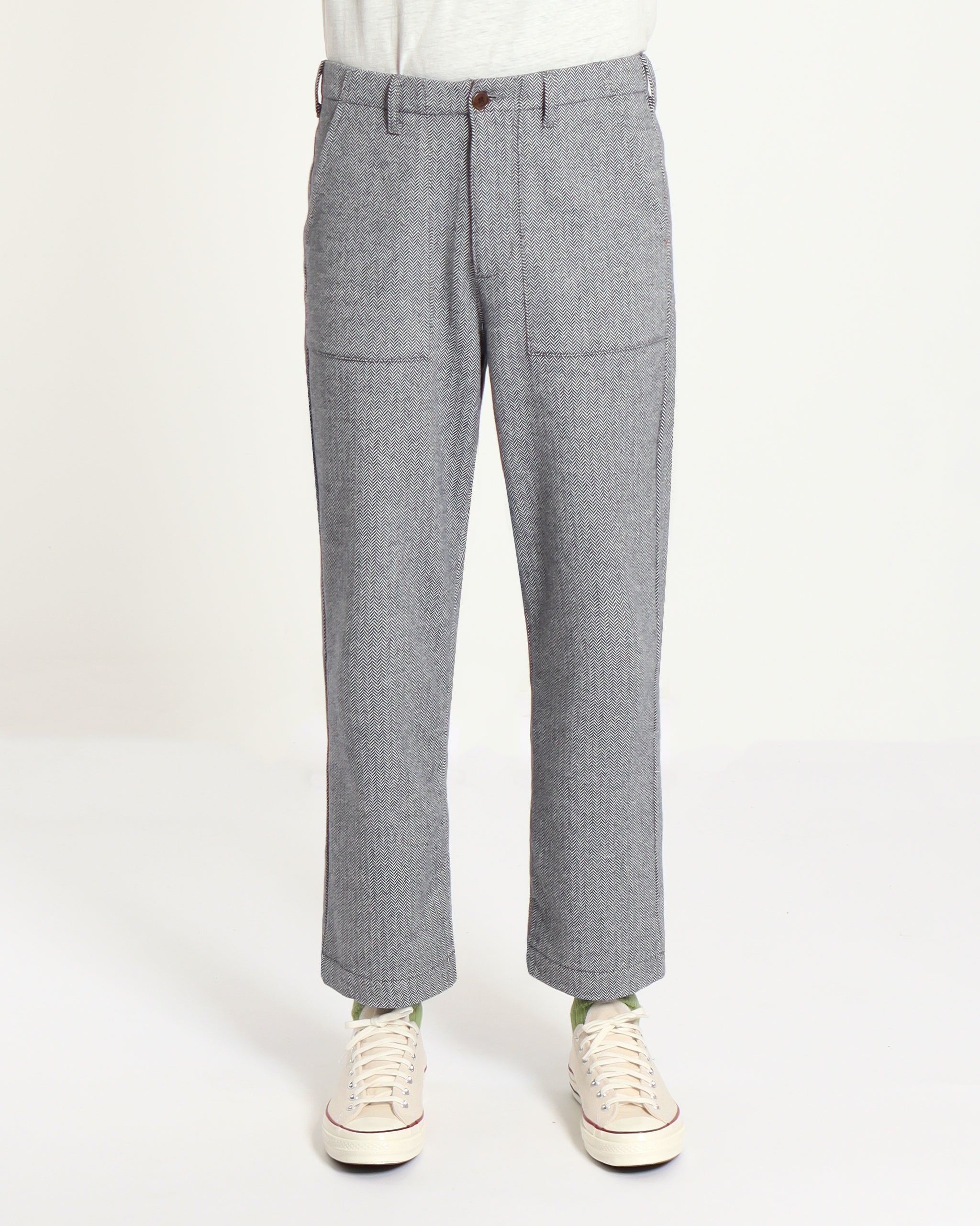 Straight Leg Trousers · Coup Trouser - Herringbone Navy