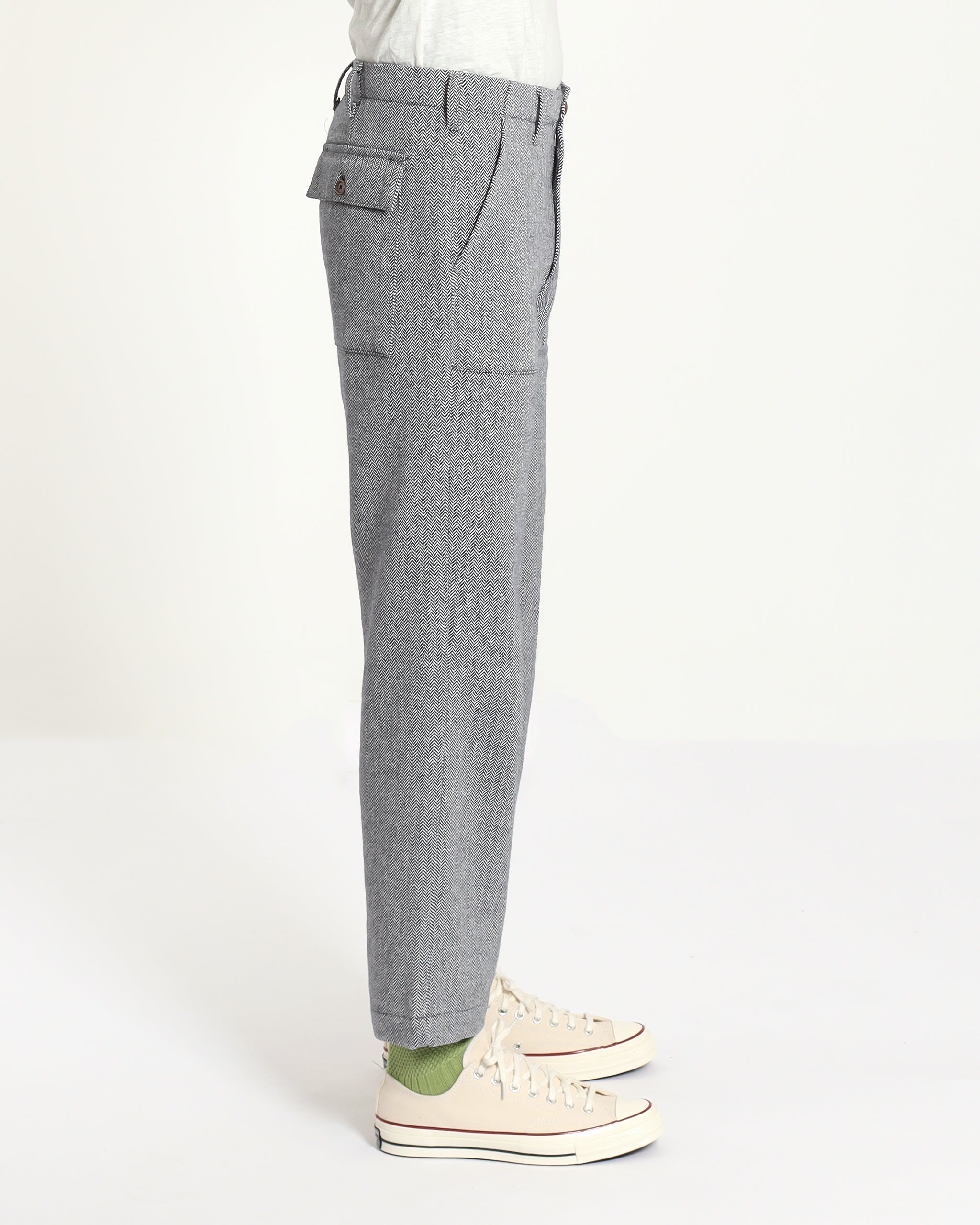 Straight Leg Trousers · Coup Trouser - Herringbone Navy